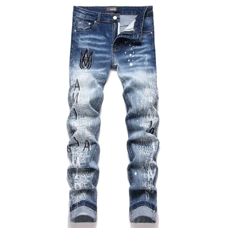 Logo Patch Paint-Splatter Slim-Fit Jeans D14521829 — view 2
