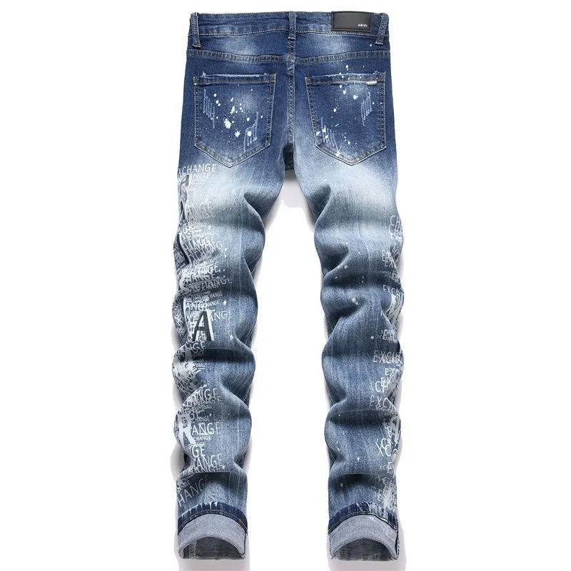 Logo Patch Paint-Splatter Slim-Fit Jeans D14521829 — view 3