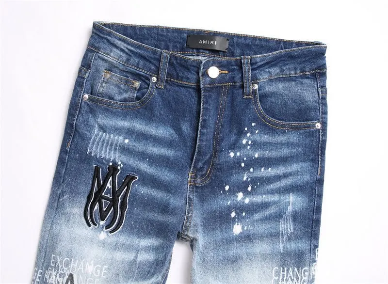 Logo Patch Paint-Splatter Slim-Fit Jeans D14521829 — view 6