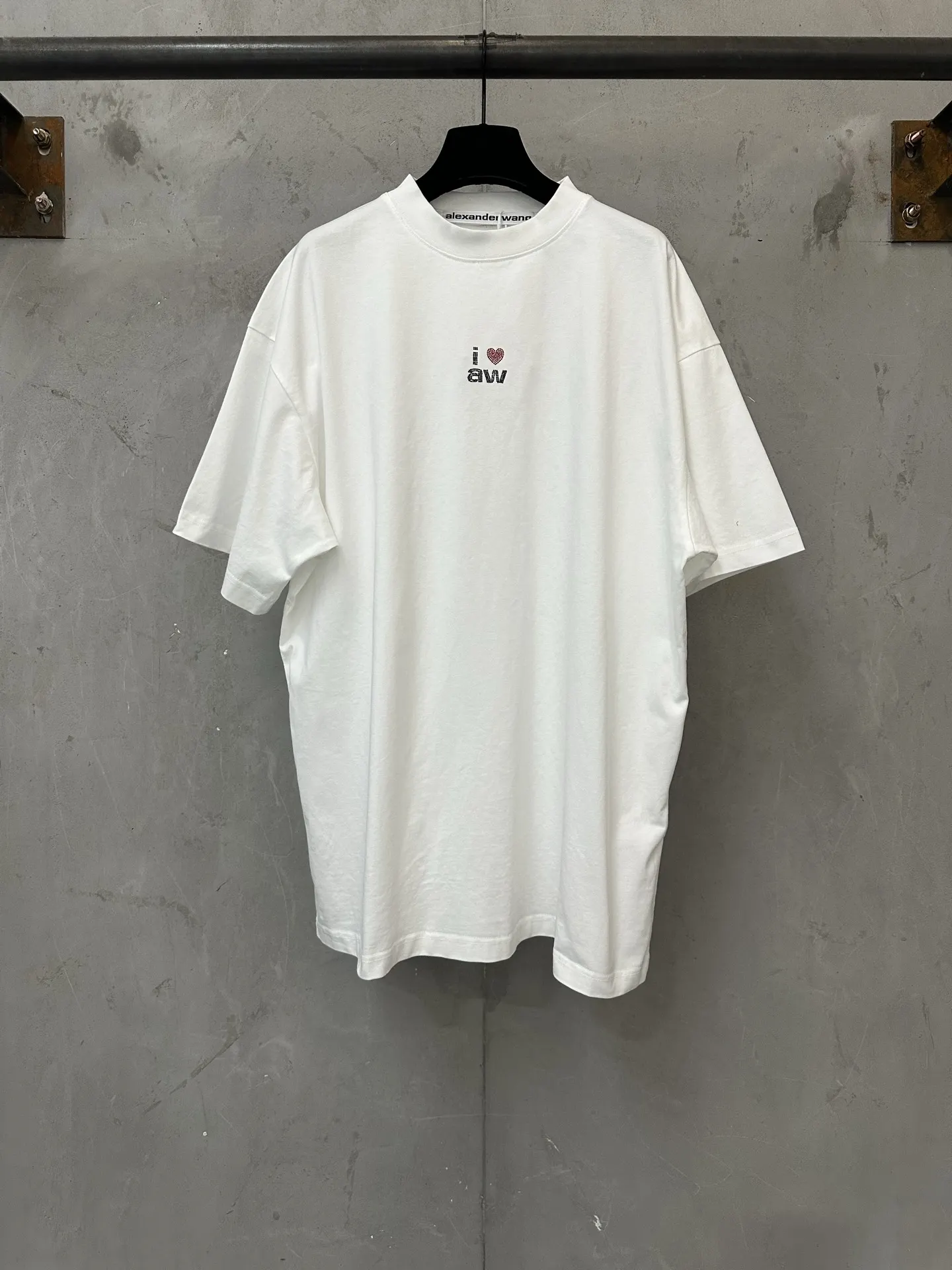 Hotfix Rhinestone Logo Cotton T-Shirt D20023130