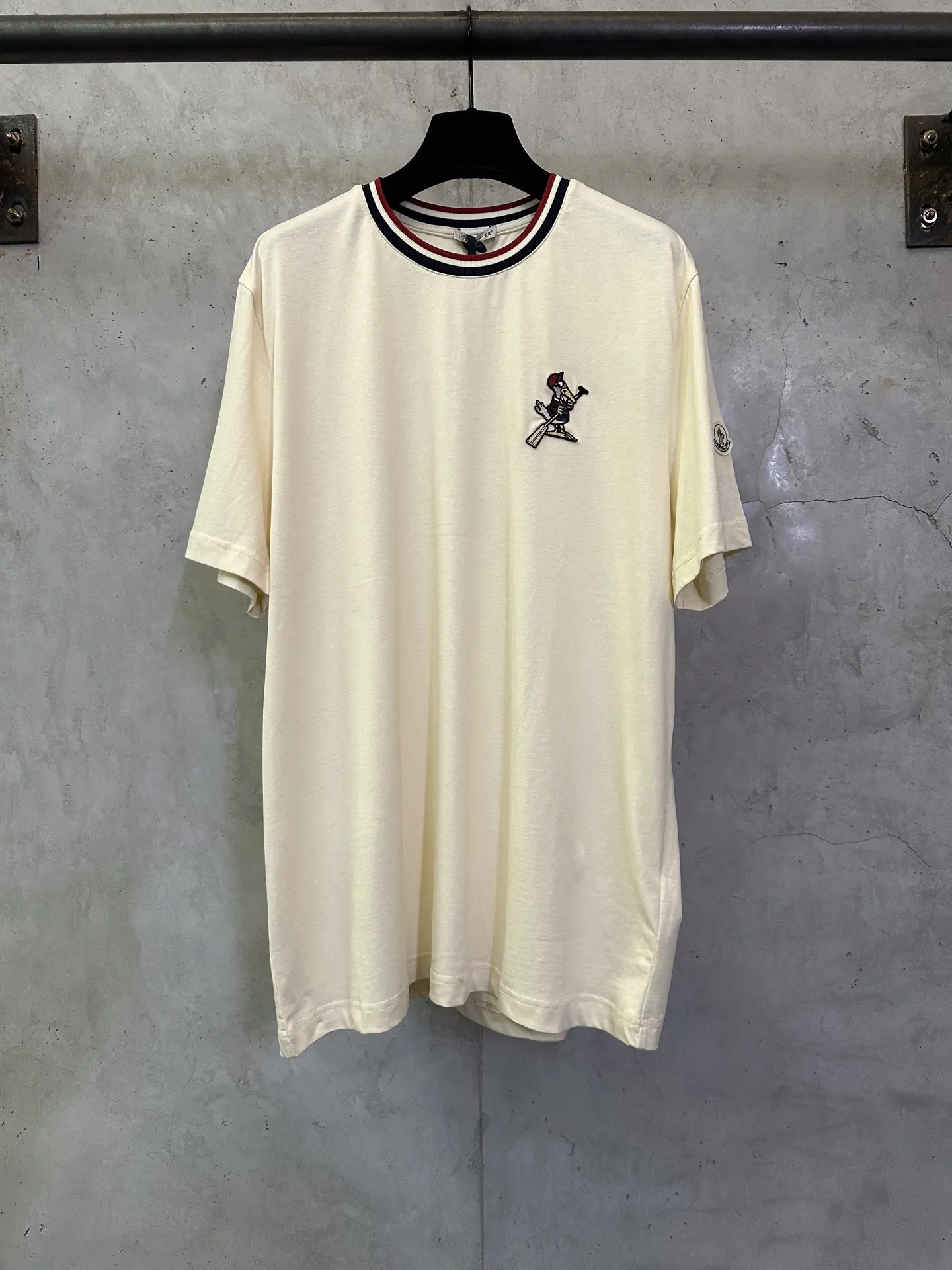 Embroidered Cotton T-Shirt with Tipped Collar D21012452
