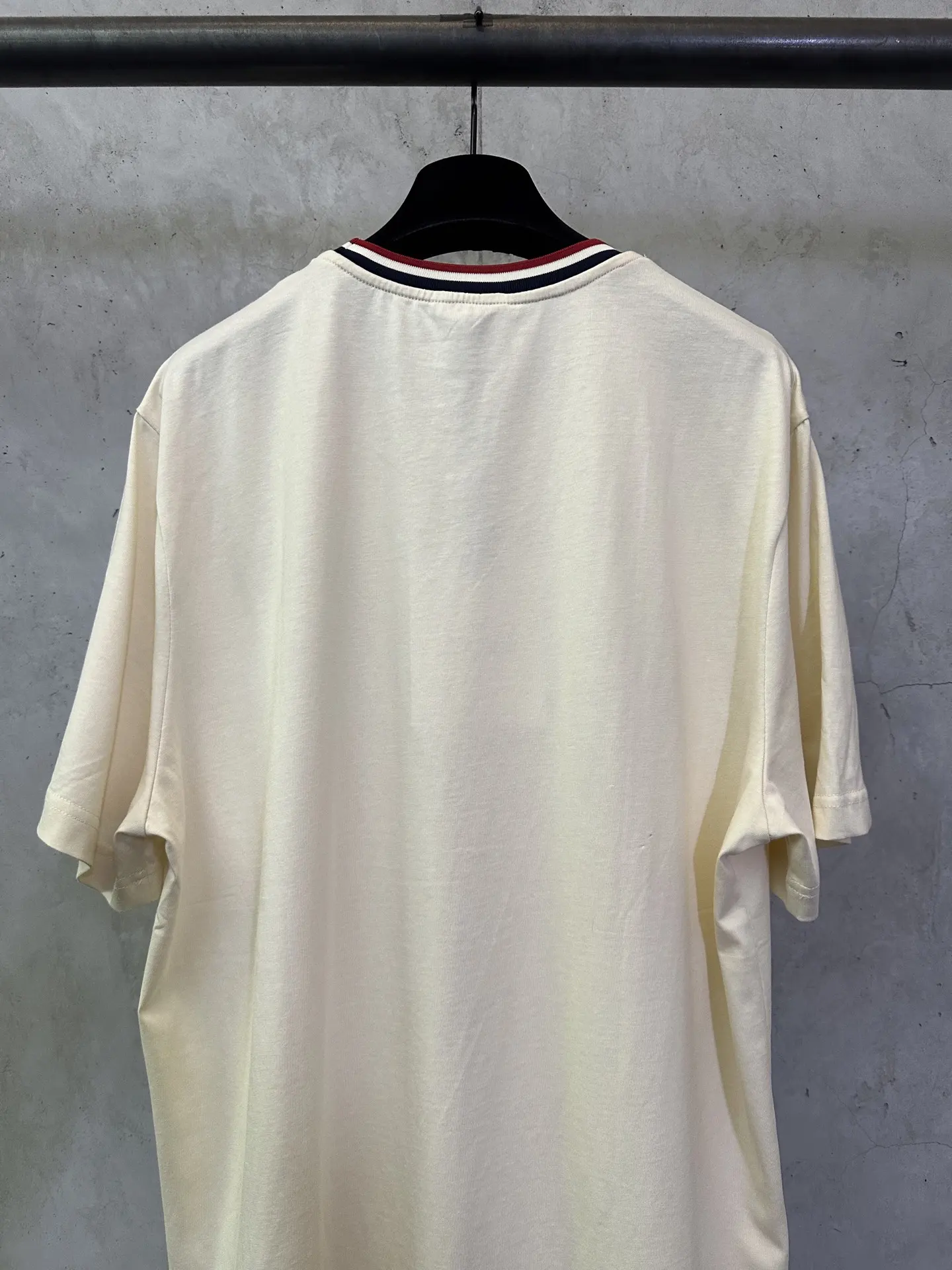 Embroidered Cotton T-Shirt with Tipped Collar D21012452 — view 5