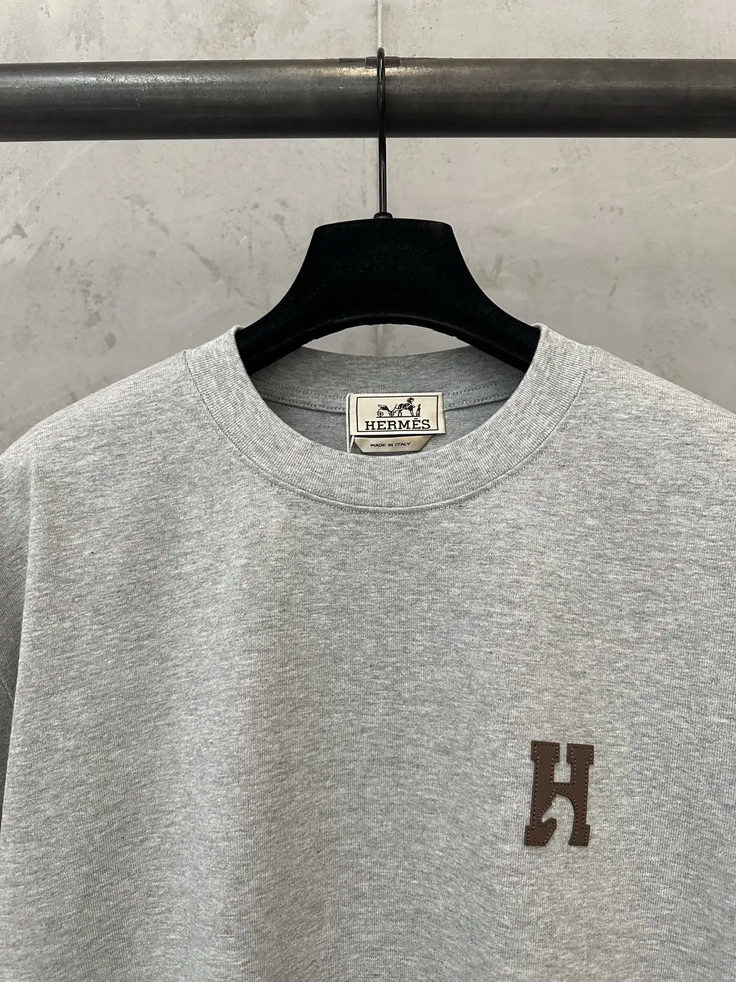 Leather Patch Heavyweight Cotton T-Shirt D21020507 — view 5