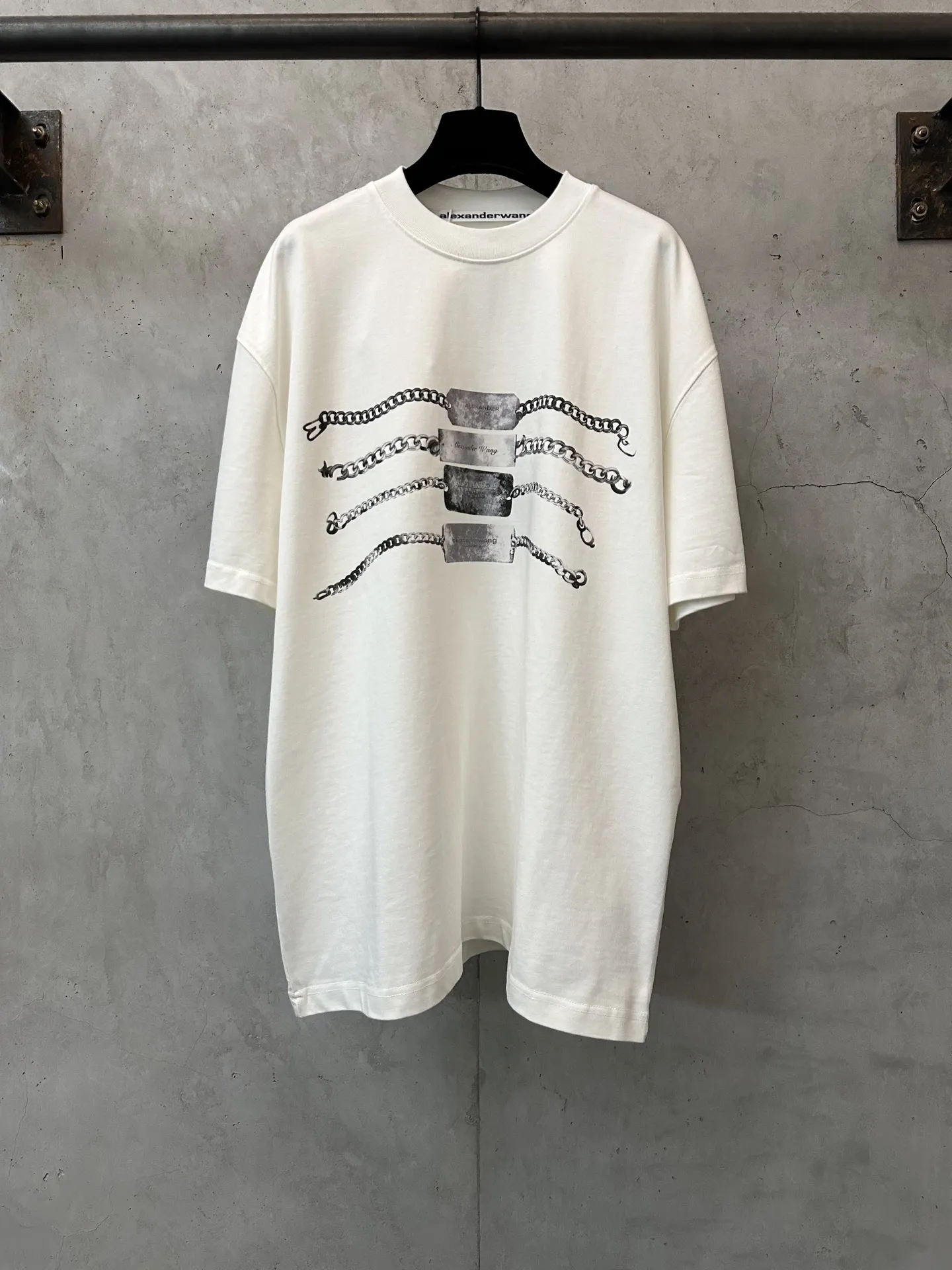 Chain Print Heavyweight Cotton T-Shirt D22011914