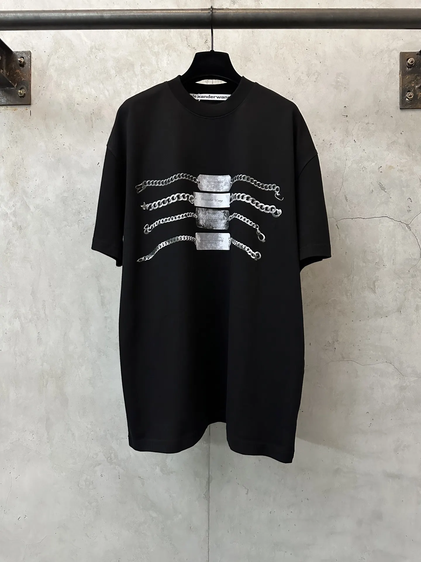 Chain-Print Heavyweight Cotton T-Shirt D22011915
