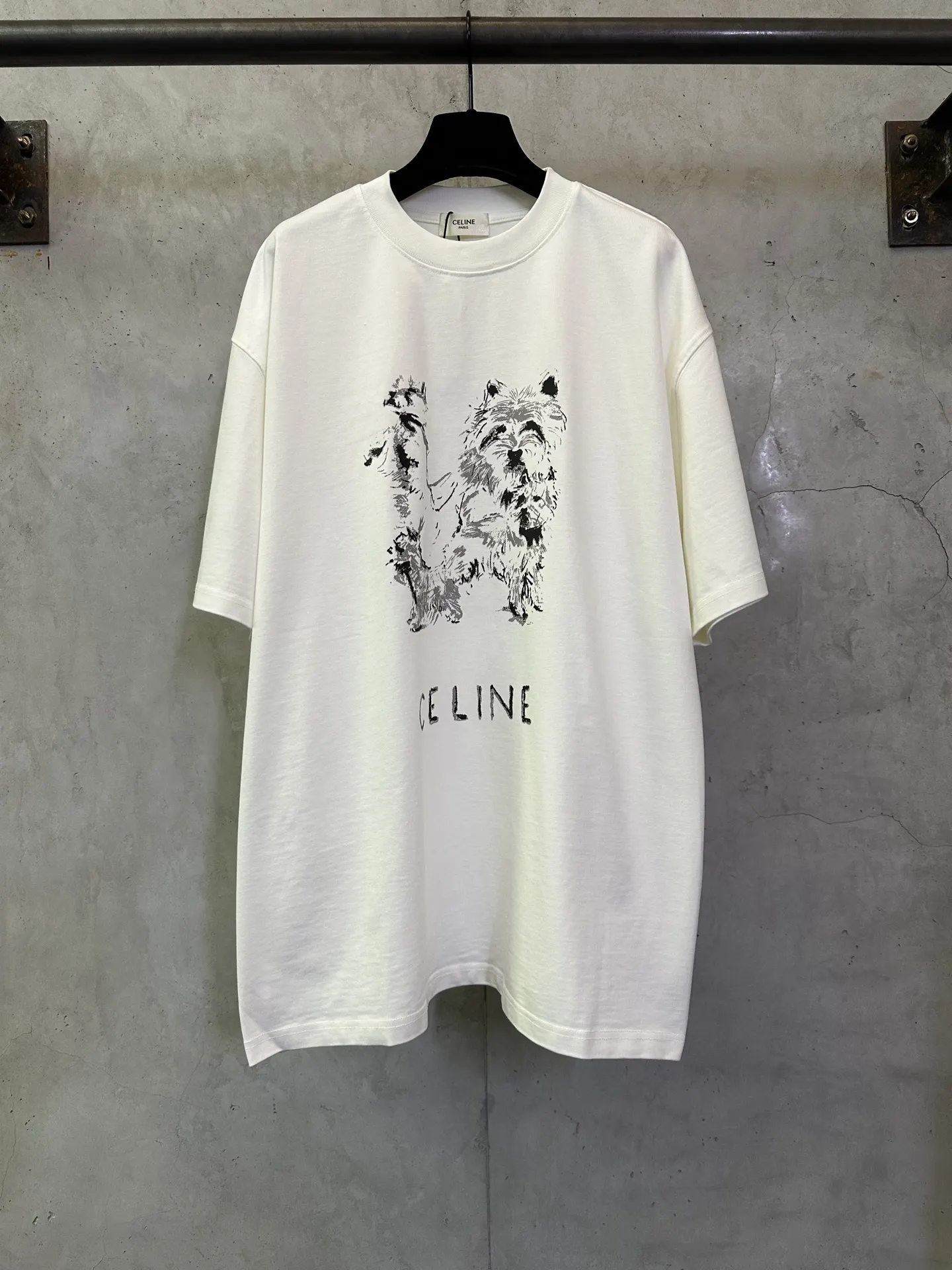 Dog Print Heavyweight Cotton T-Shirt D22012429