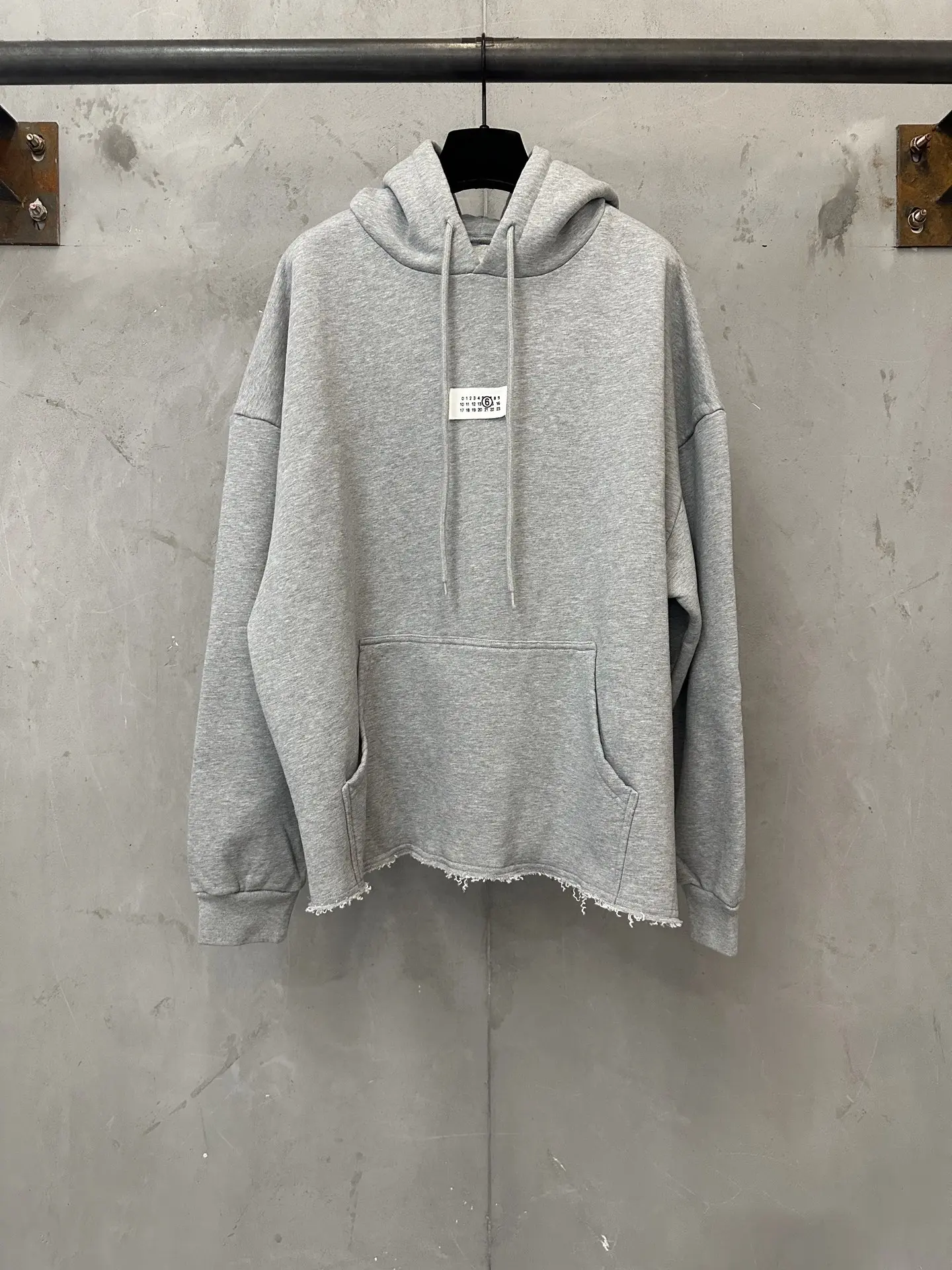 MM6 Distressed Hem Logo Hoodie D27020517