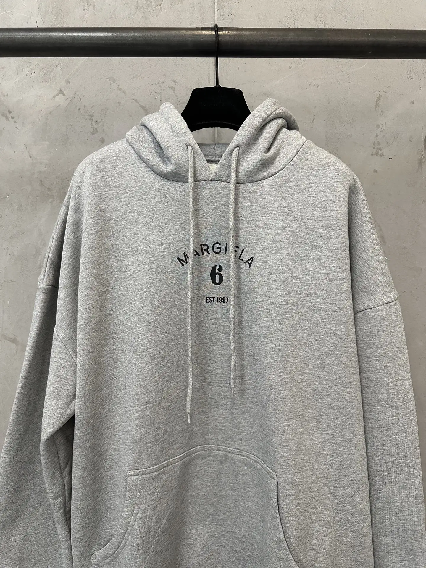 MM6 Logo Print Loopback Cotton Hoodie D27020657 — view 3