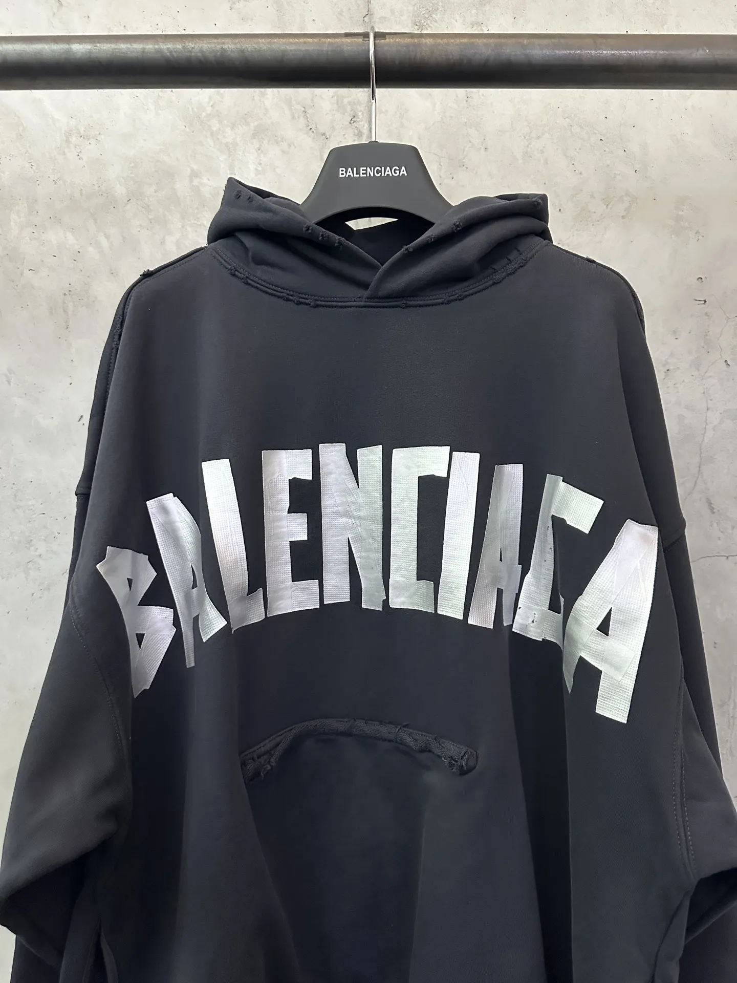 Distressed Logo-Print Cotton-Fleece Hoodie D32018938 — view 3