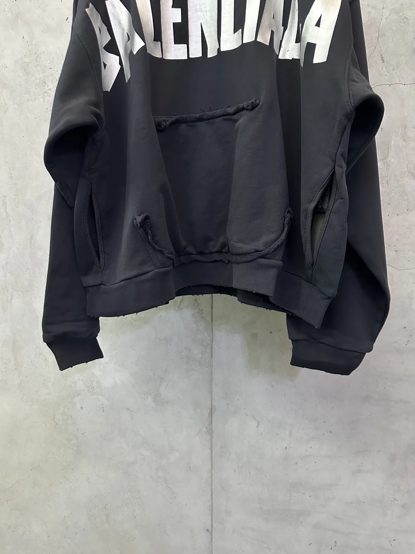 Distressed Logo-Print Cotton-Fleece Hoodie D32018938 — view 4