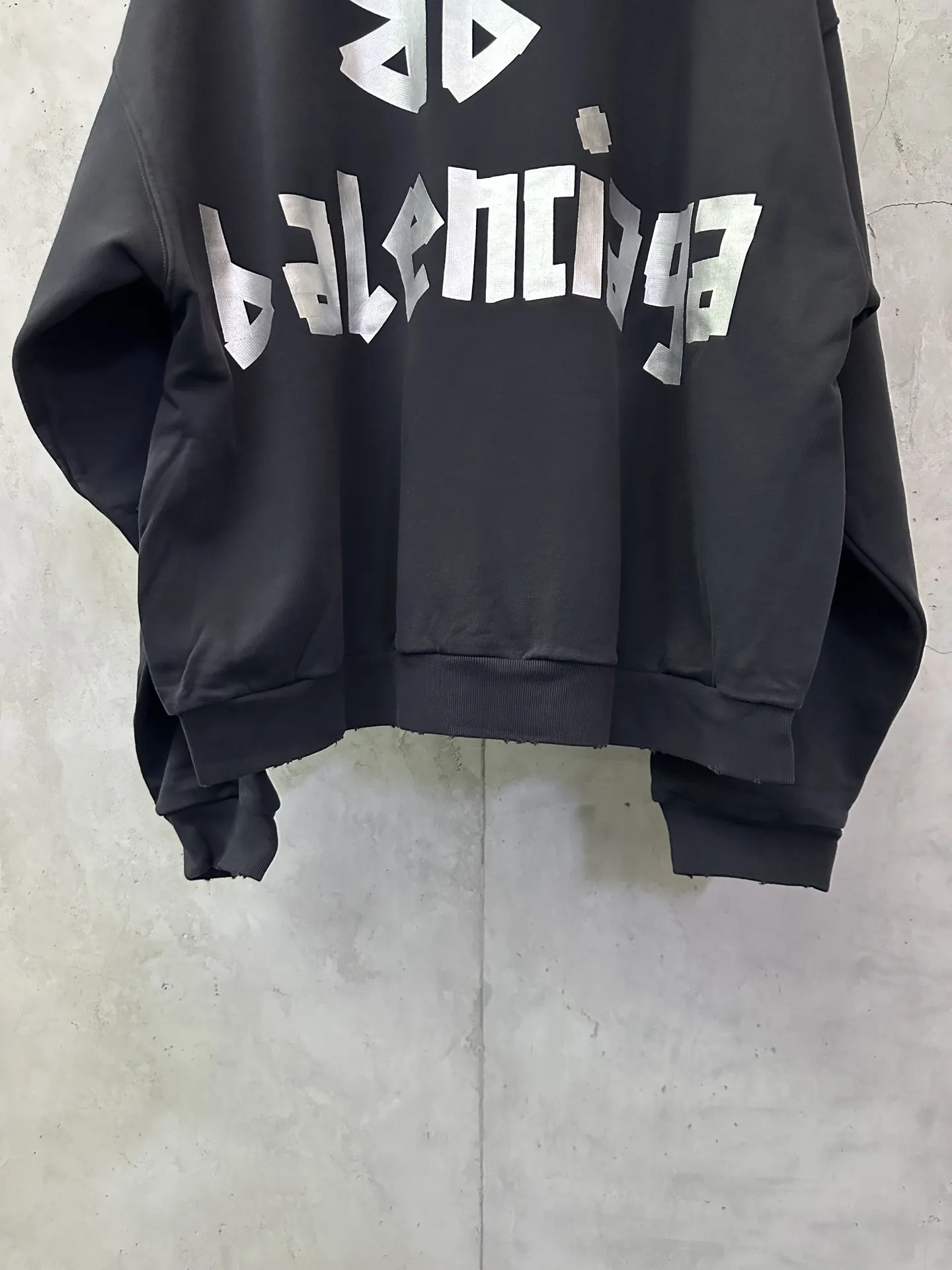 Distressed Logo-Print Cotton-Fleece Hoodie D32018938 — view 6