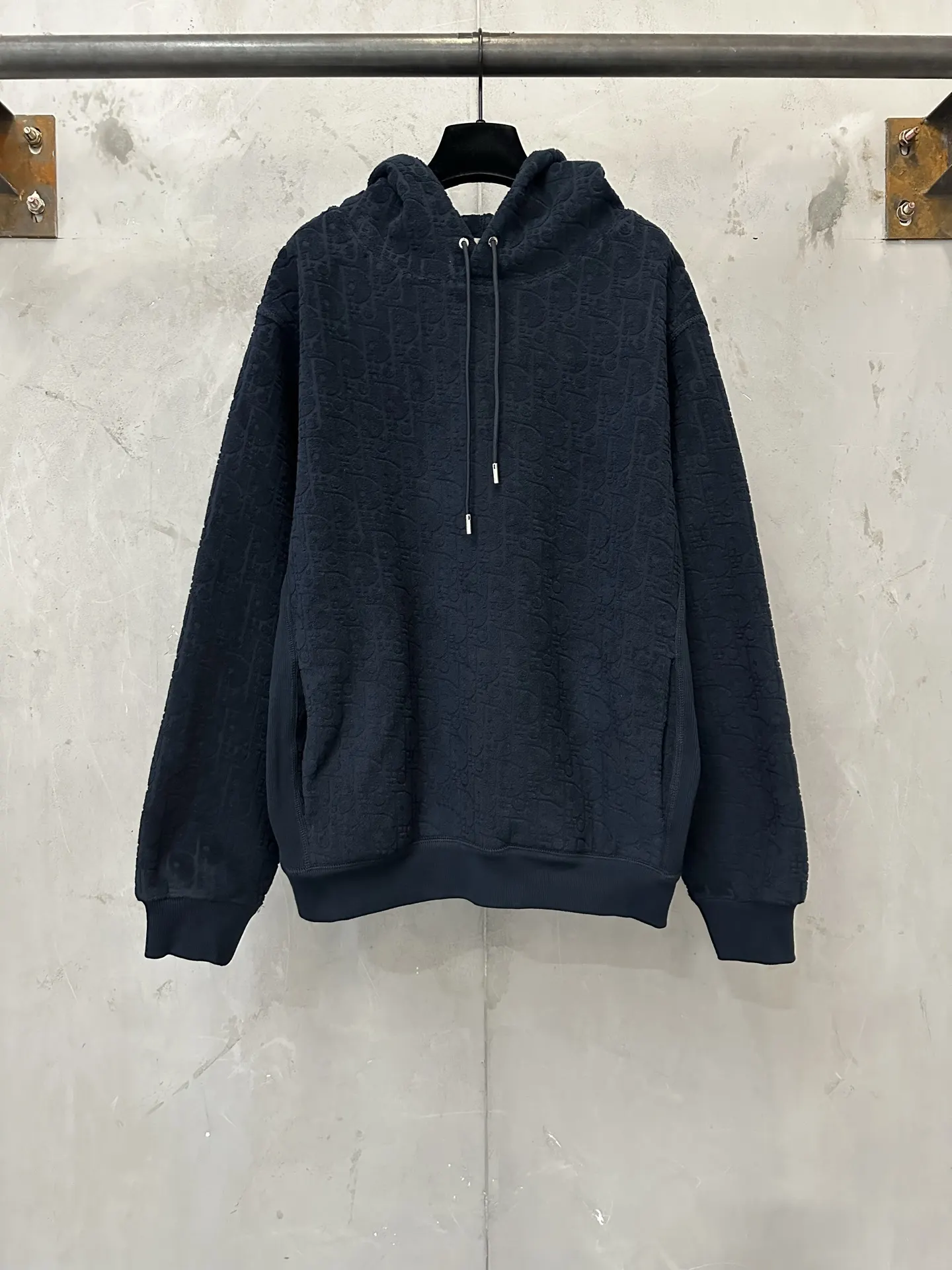 Oblique Jacquard Cotton-Terry Hoodie D33020513