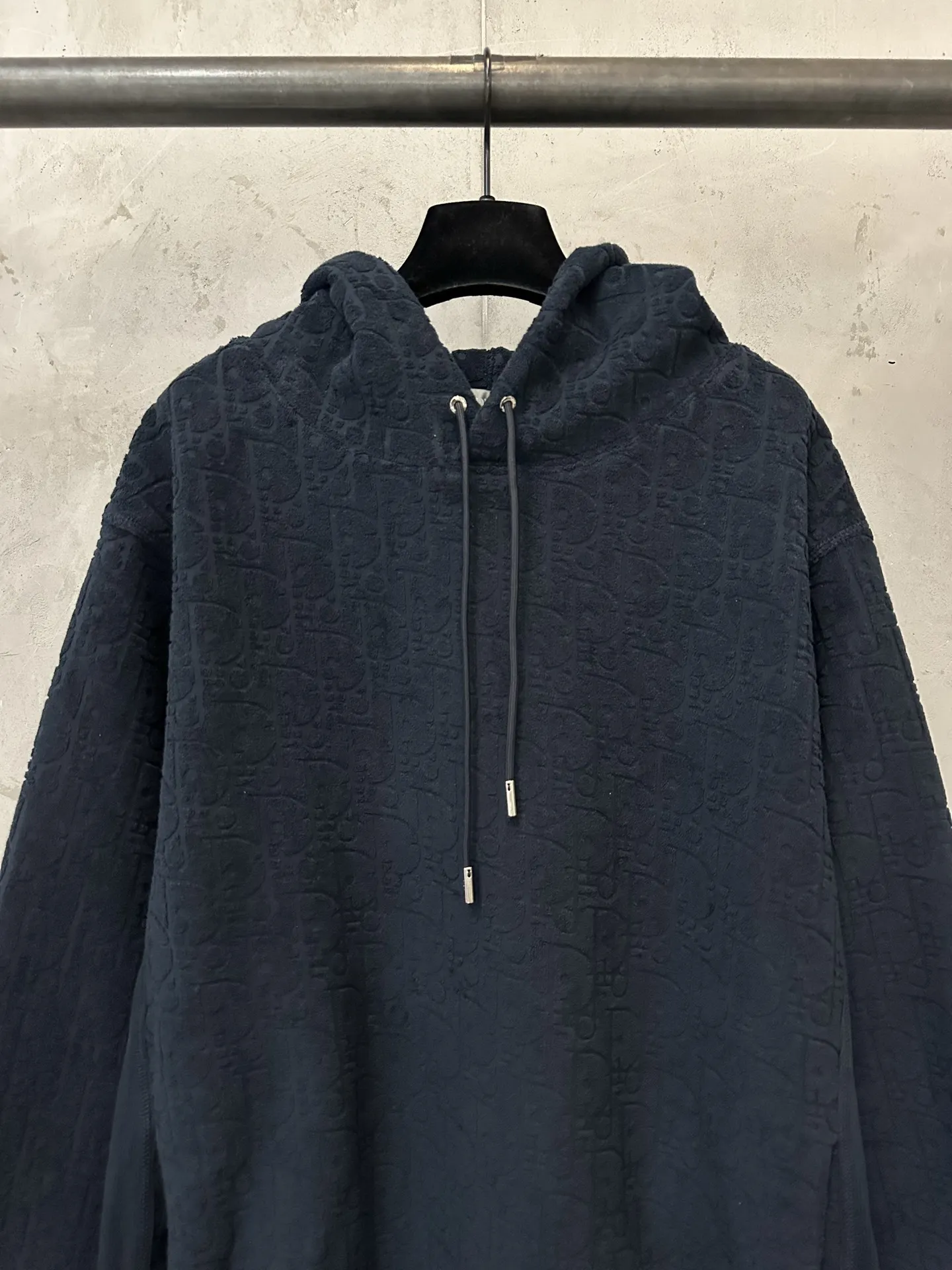 Oblique Jacquard Cotton-Terry Hoodie D33020513 — view 3