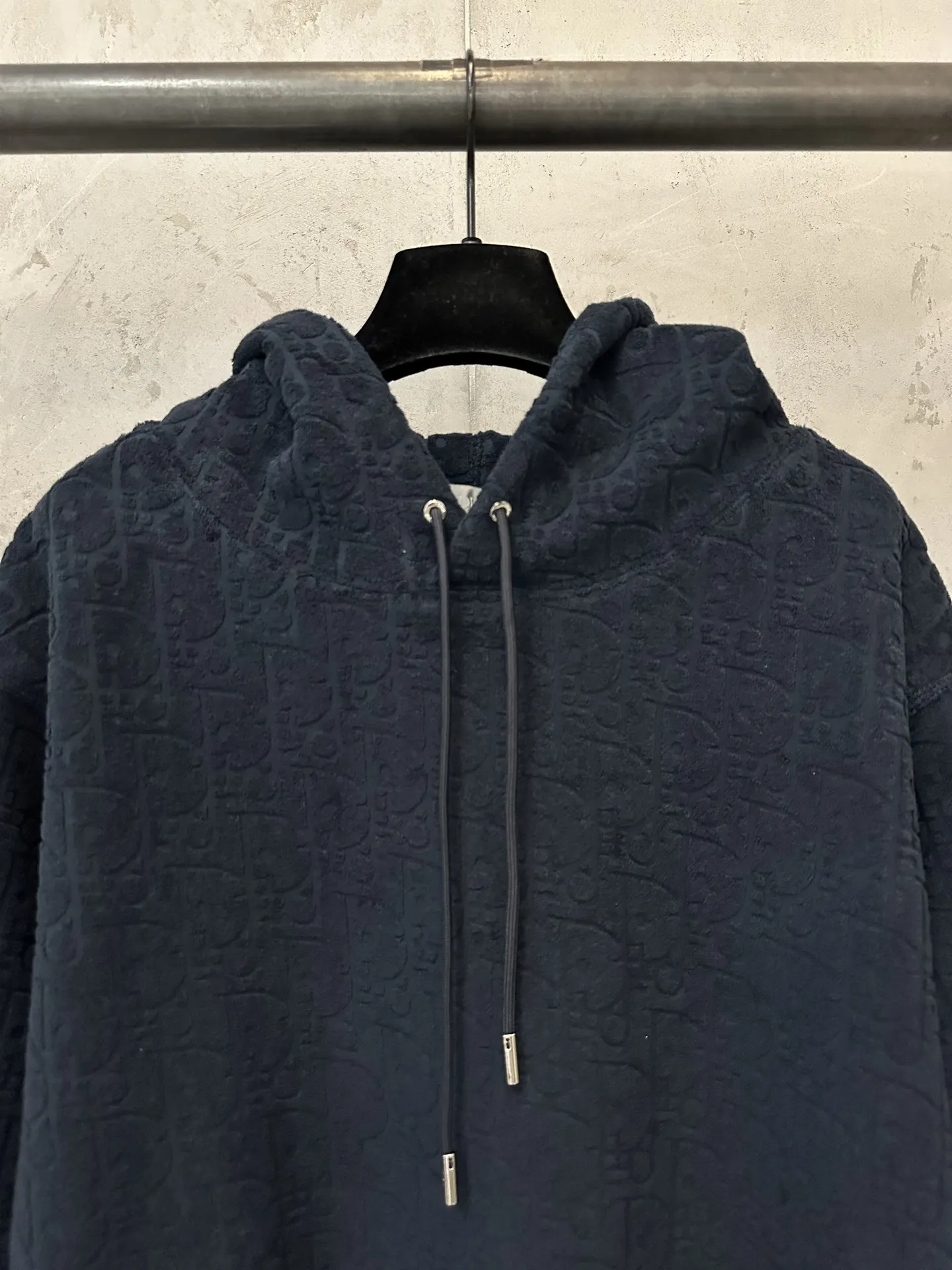 Oblique Jacquard Cotton-Terry Hoodie D33020513 — view 5
