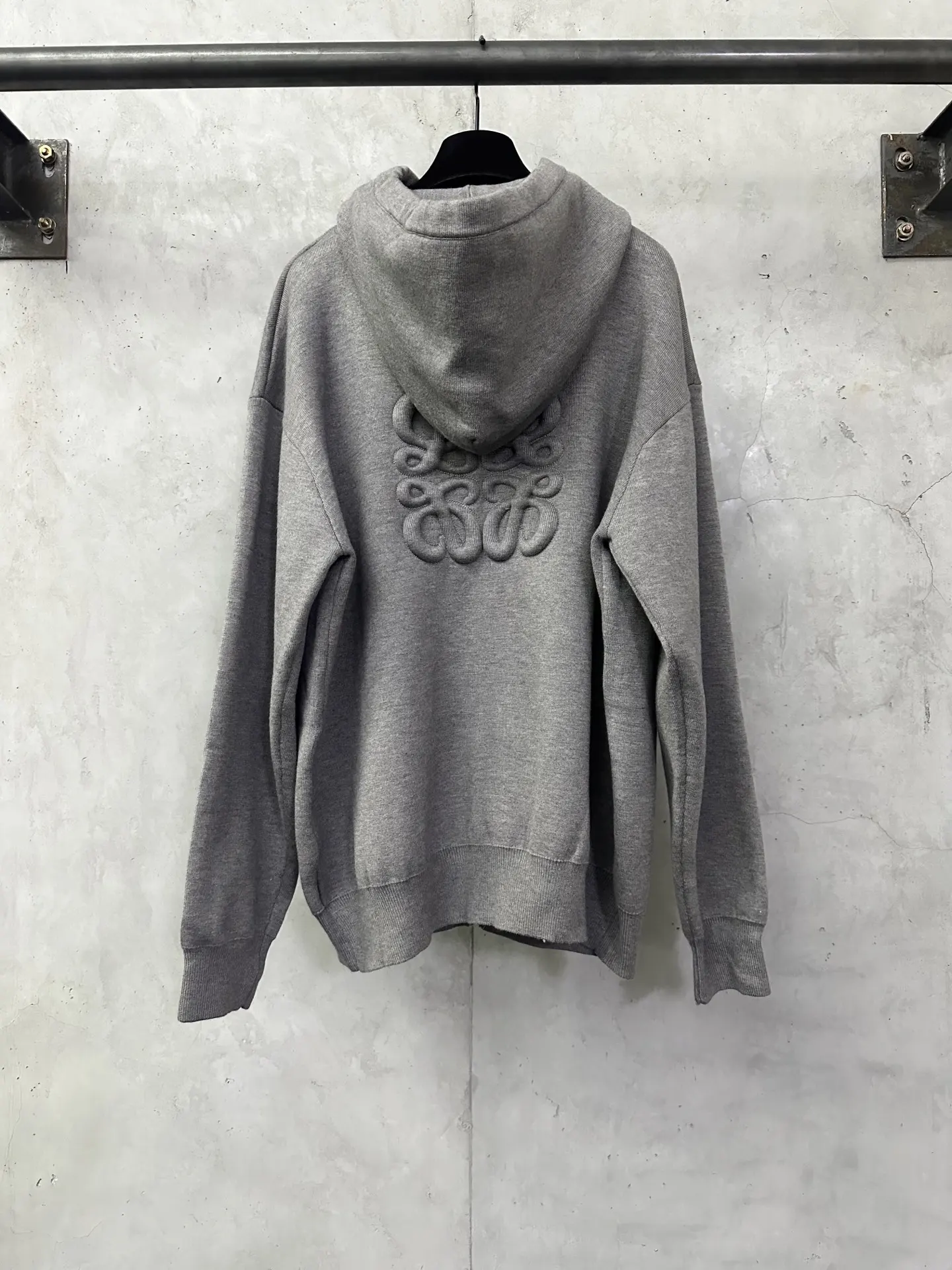 Embroidered Logo Merino Wool Zip-Up Hoodie D35023087 — view 2