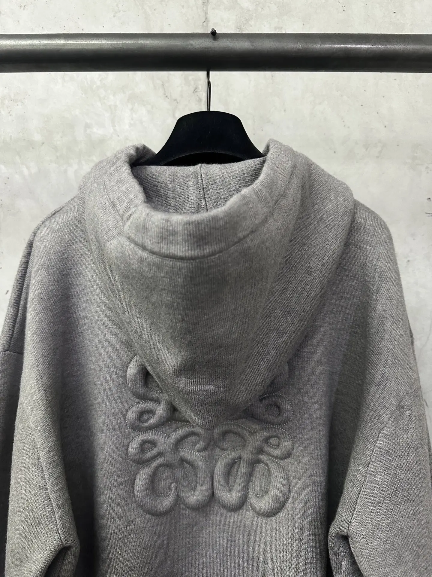 Embroidered Logo Merino Wool Zip-Up Hoodie D35023087 — view 5