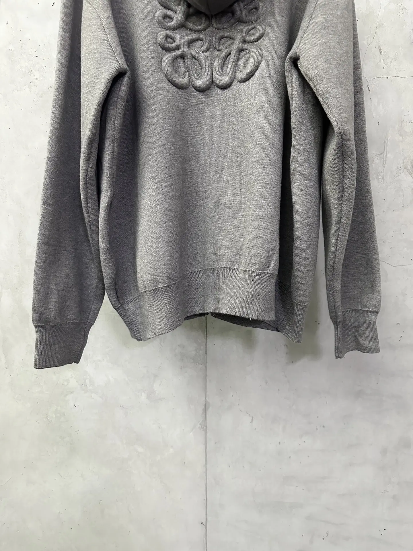 Embroidered Logo Merino Wool Zip-Up Hoodie D35023087 — view 6