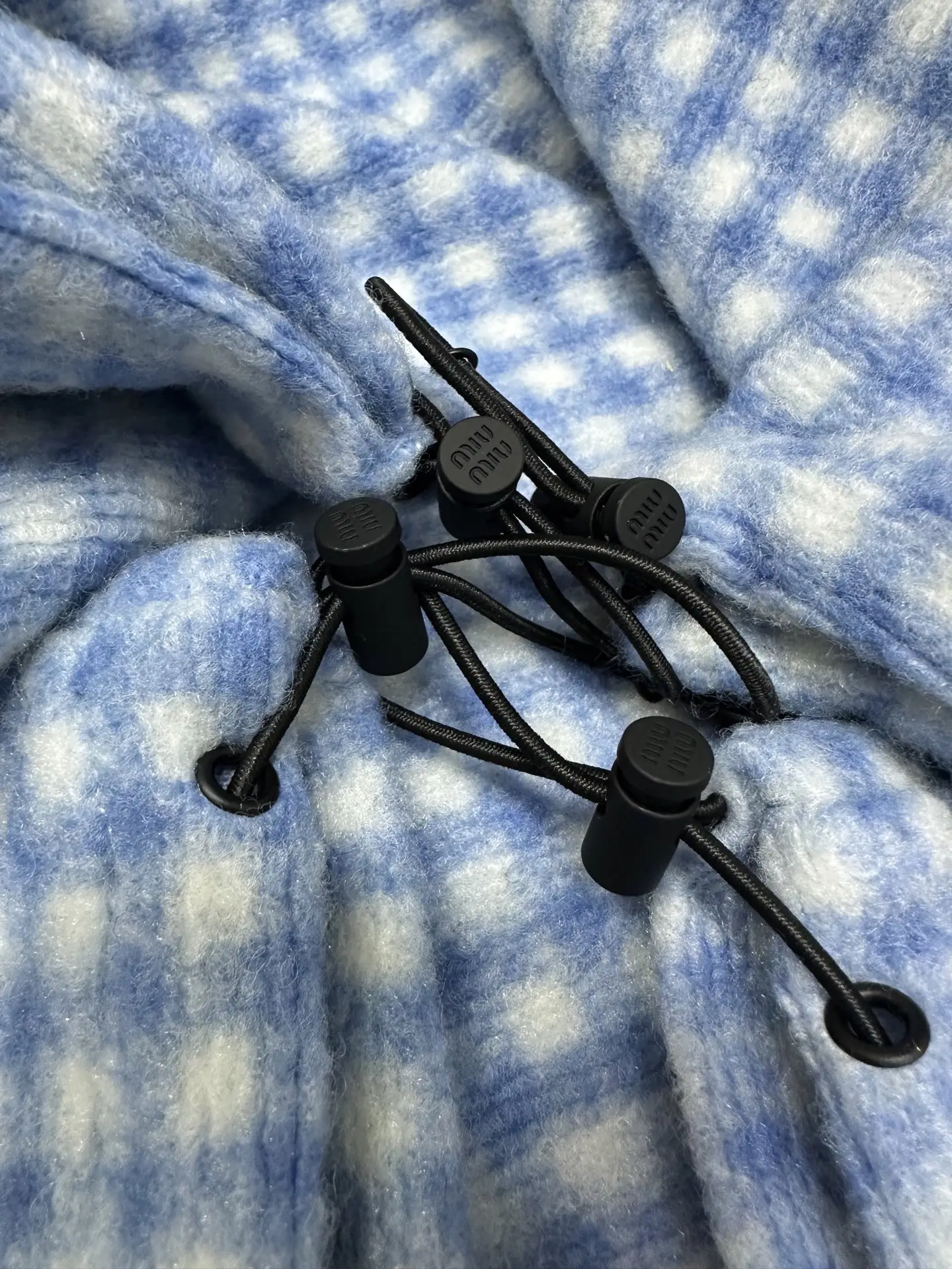 Embroidered Gingham Fleece Zip-Up Jacket D37022269 — view 10