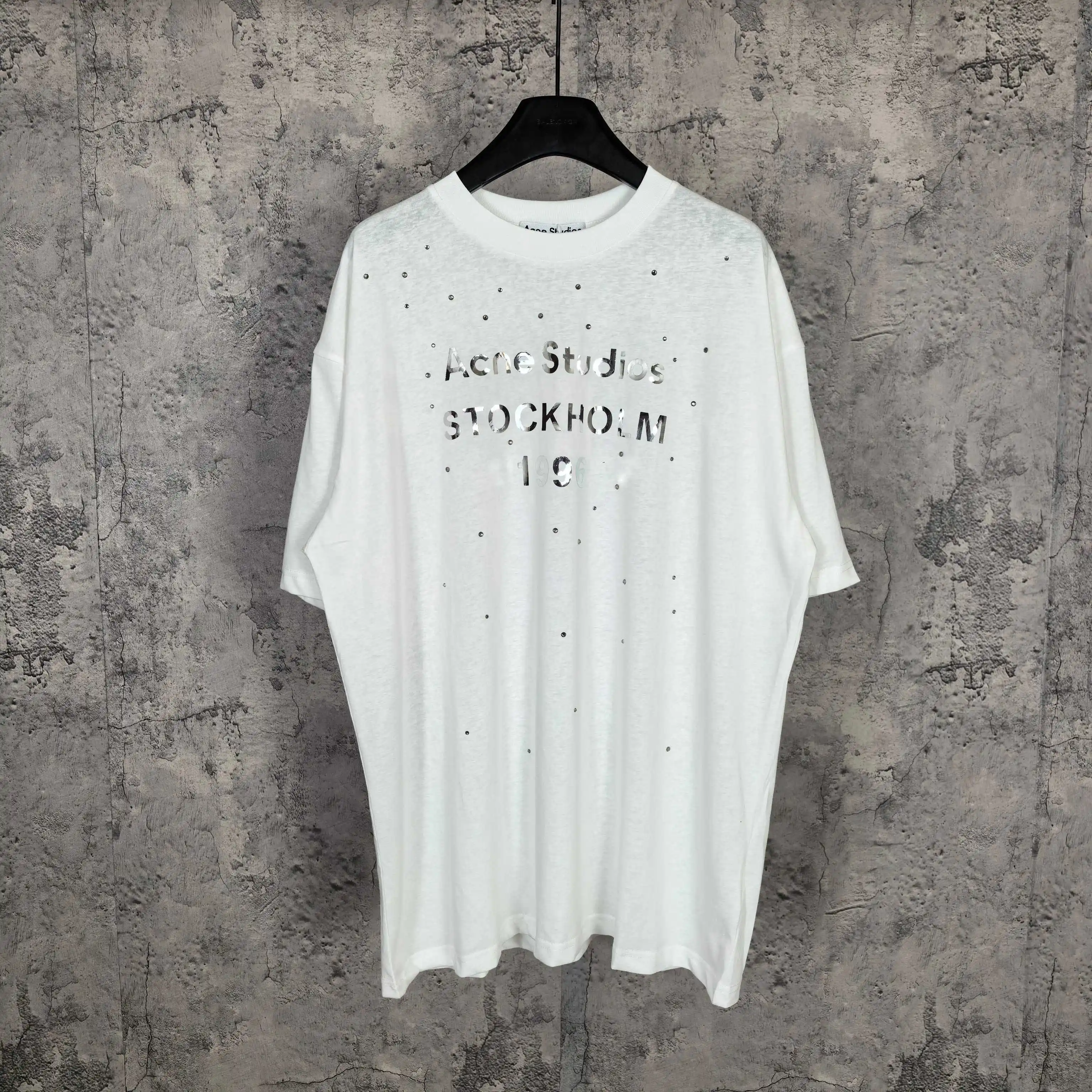 Acne Studios 1996 Rhinestone Logo T-Shirt D14023235