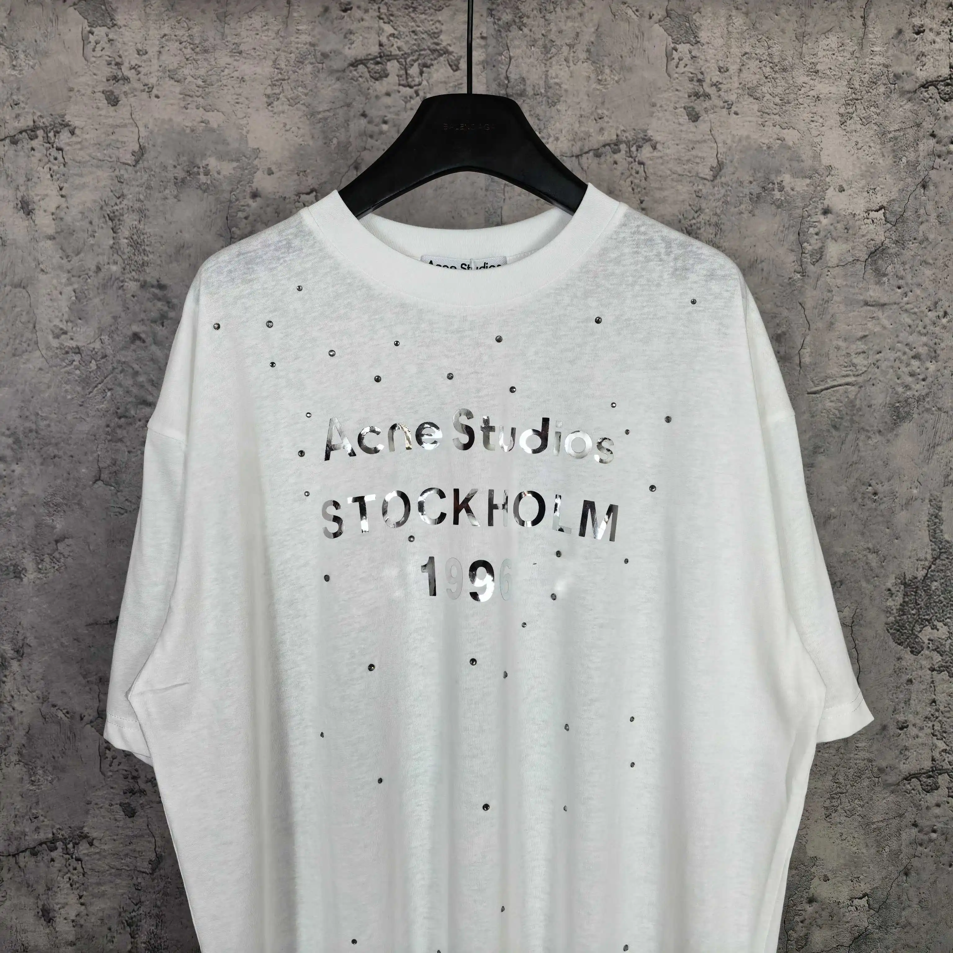 Acne Studios 1996 Rhinestone Logo T-Shirt D14023235 — view 3