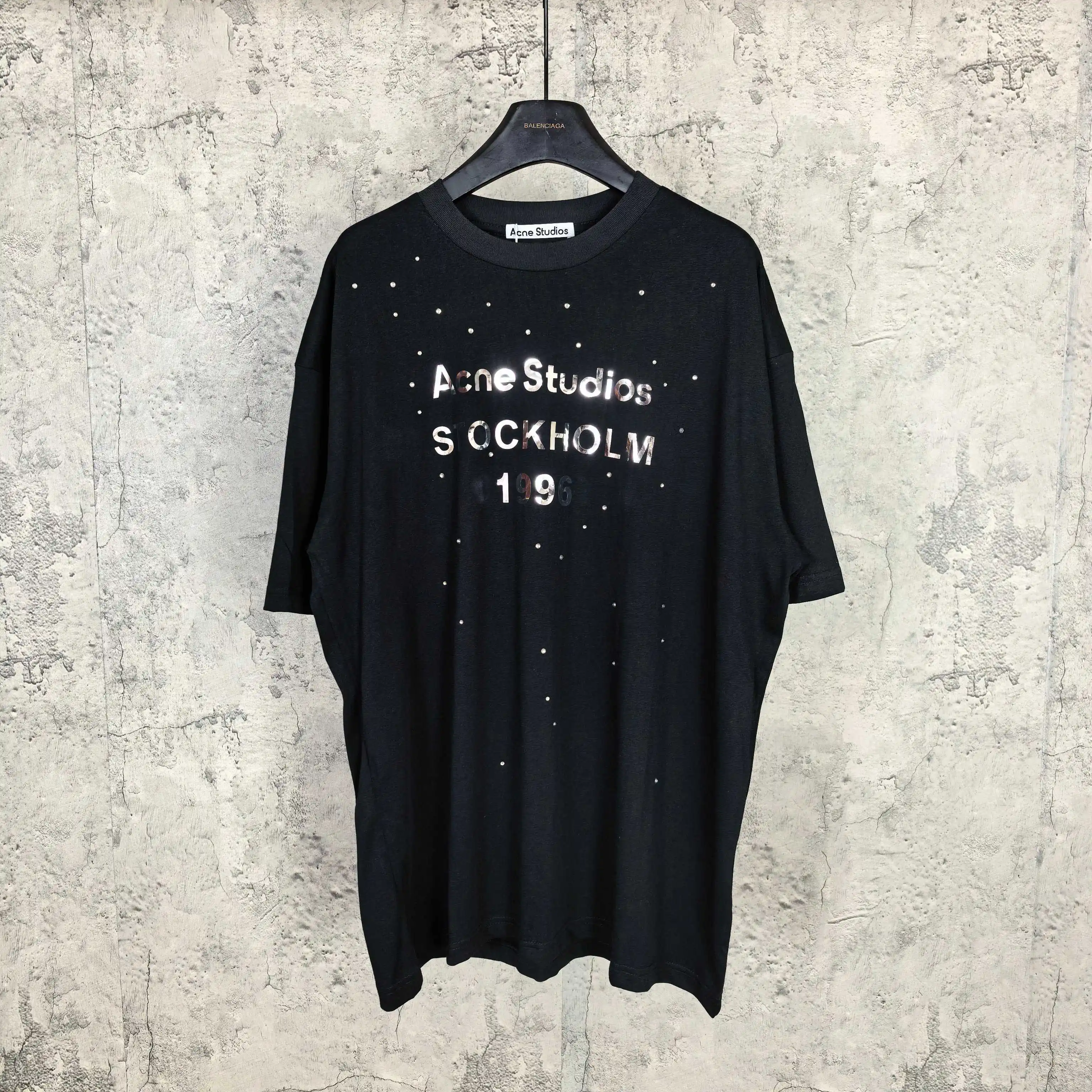 Acne Studios 1996 Rhinestone Logo T-Shirt D14023234