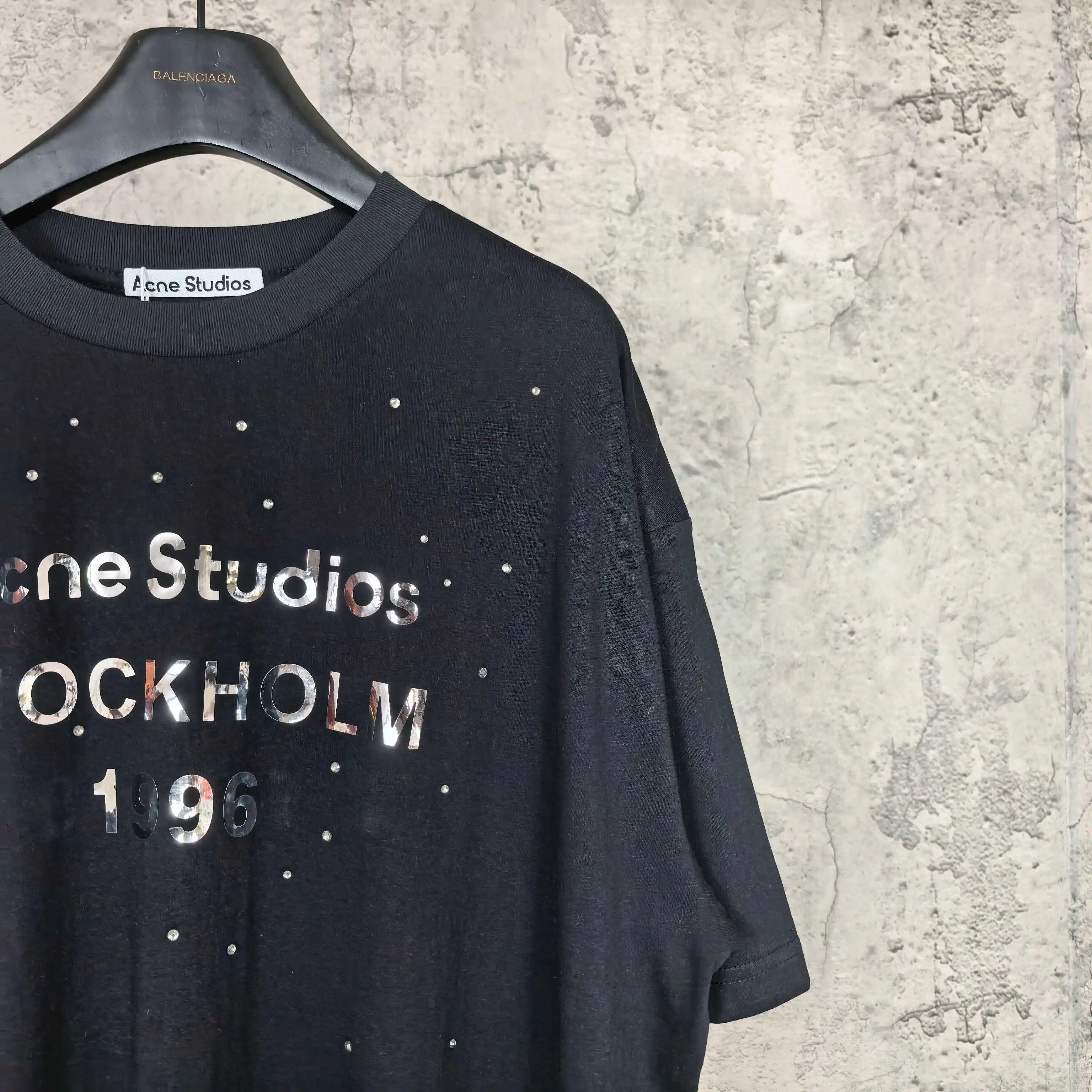 Acne Studios 1996 Rhinestone Logo T-Shirt D14023234 — view 9