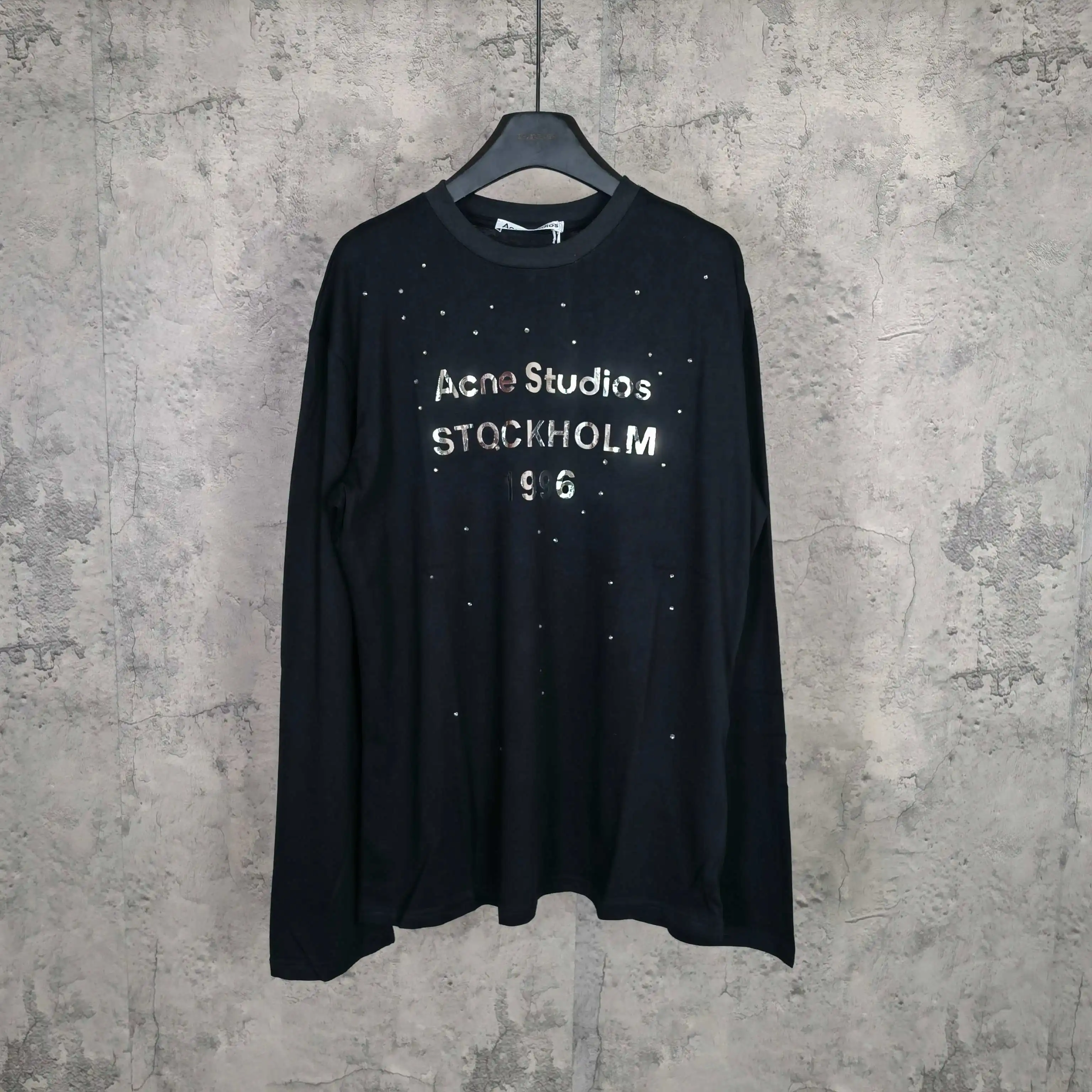 1996 Rhinestone Logo Long-Sleeve T-Shirt D14523236