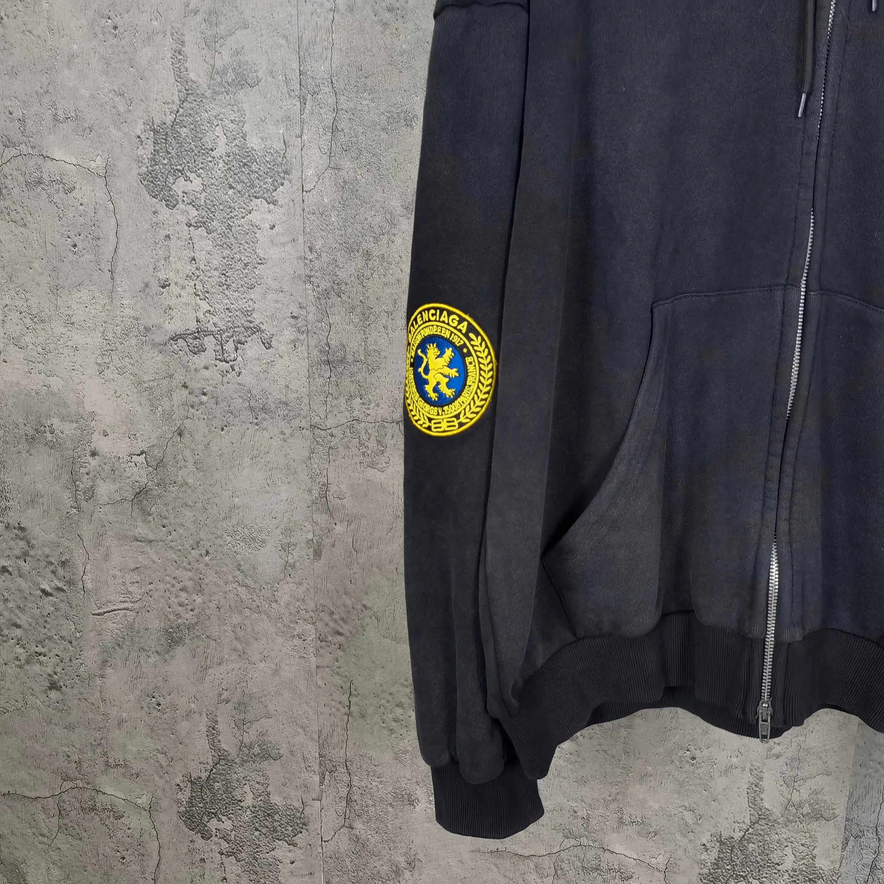 Oversized Embroidered Zip-Up Hoodie D24023164 — view 10