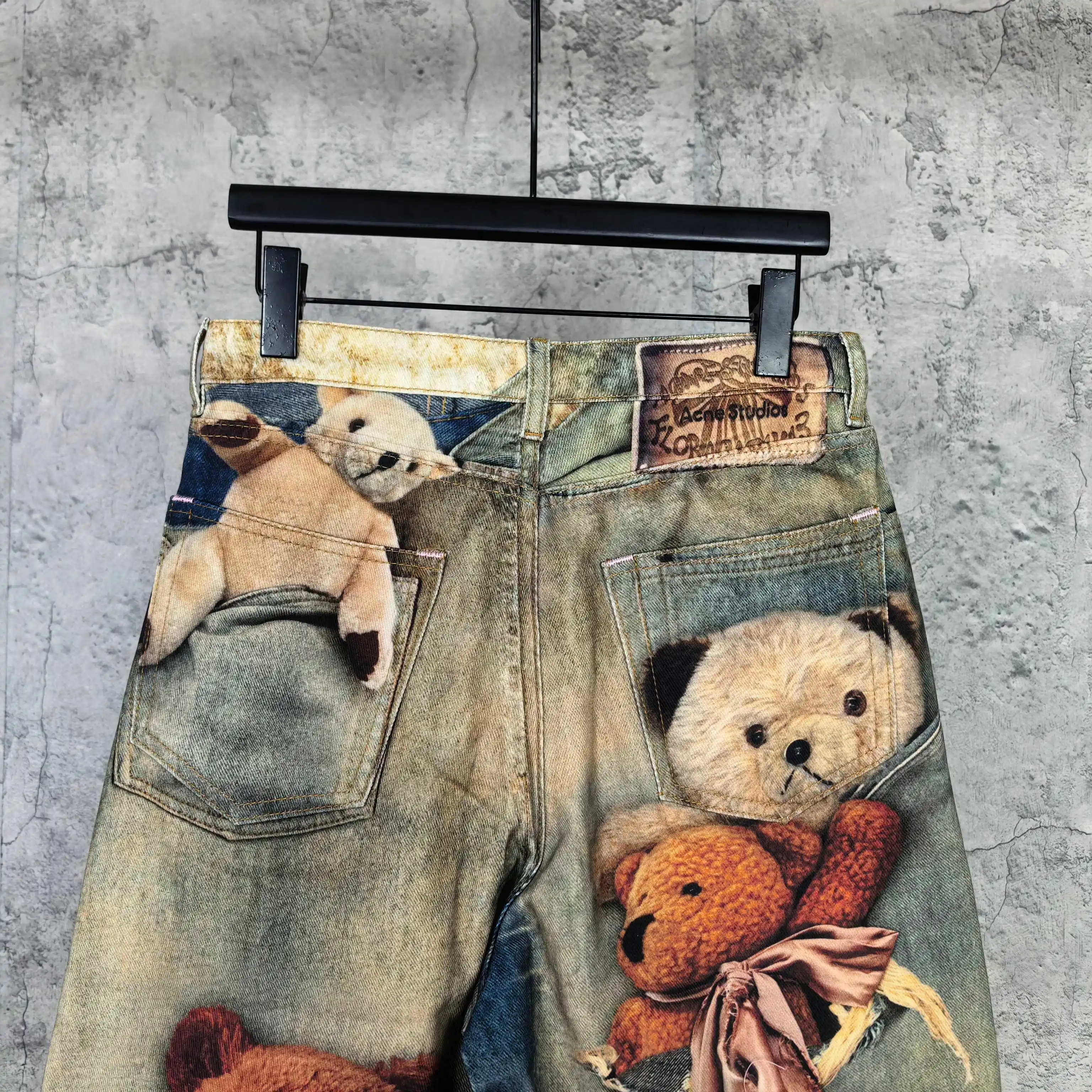 1981 Teddy Bear Print Denim Shorts D24523226 — view 6
