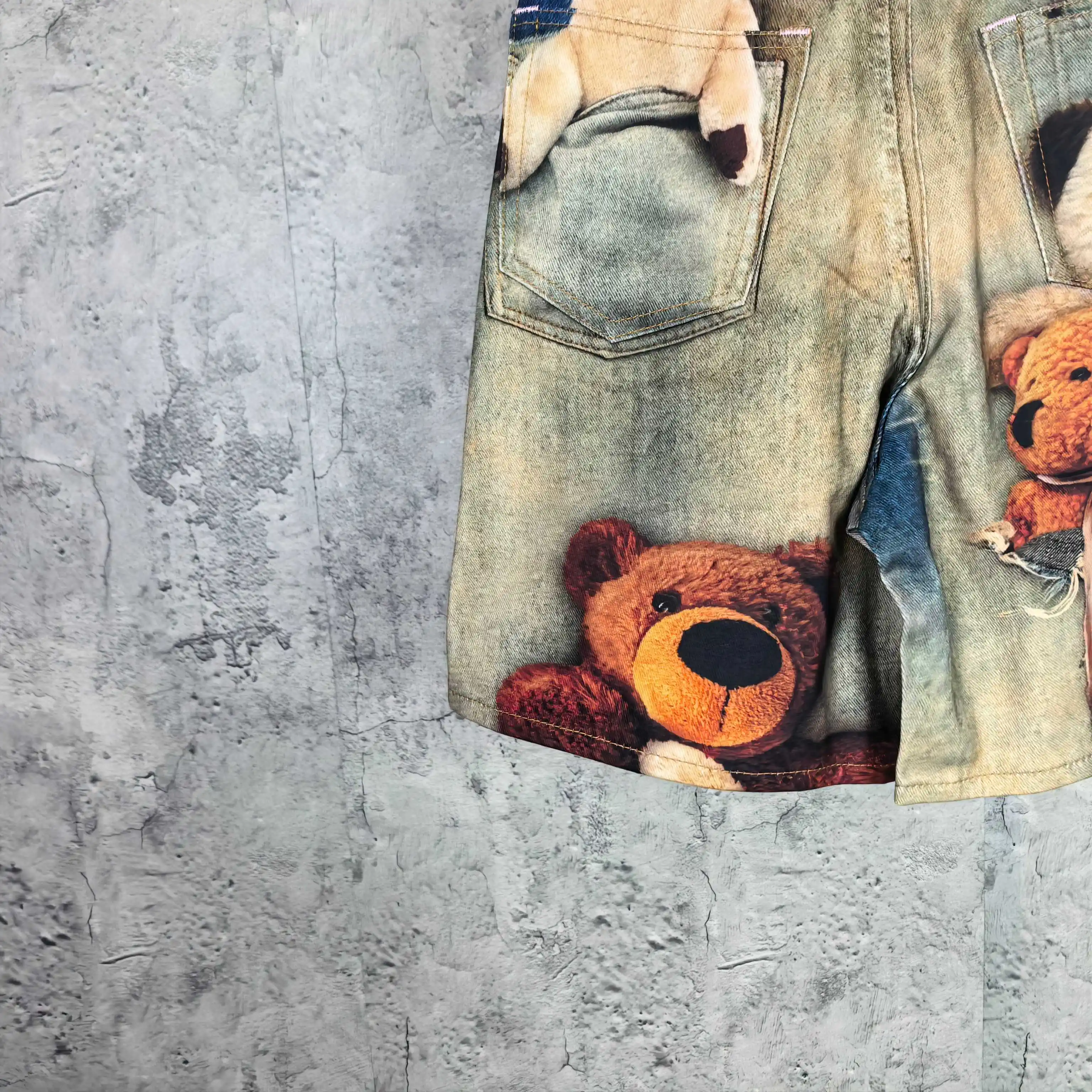 1981 Teddy Bear Print Denim Shorts D24523226 — view 10