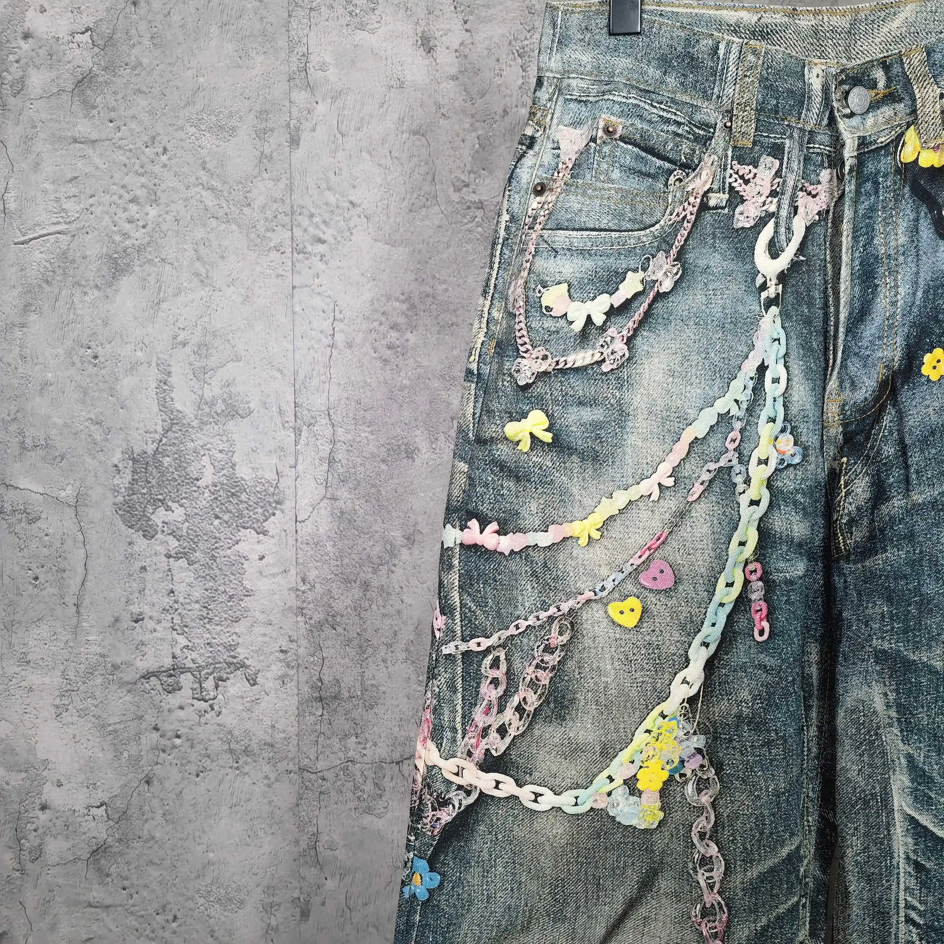 1981 Trompe L'oeil Candy Print Wide-Leg Jeans D25523201 — view 7