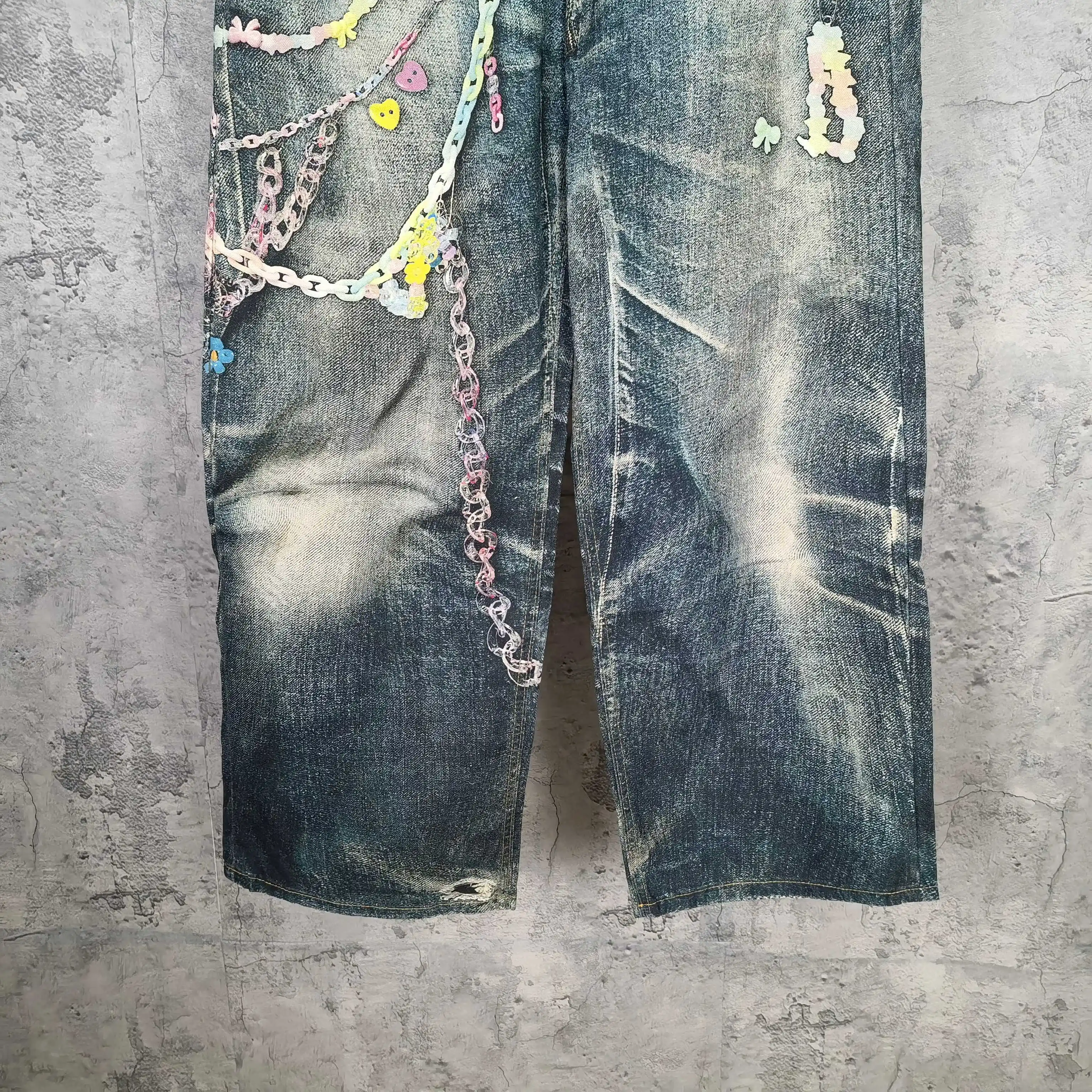 1981 Trompe L'oeil Candy Print Wide-Leg Jeans D25523201 — view 9