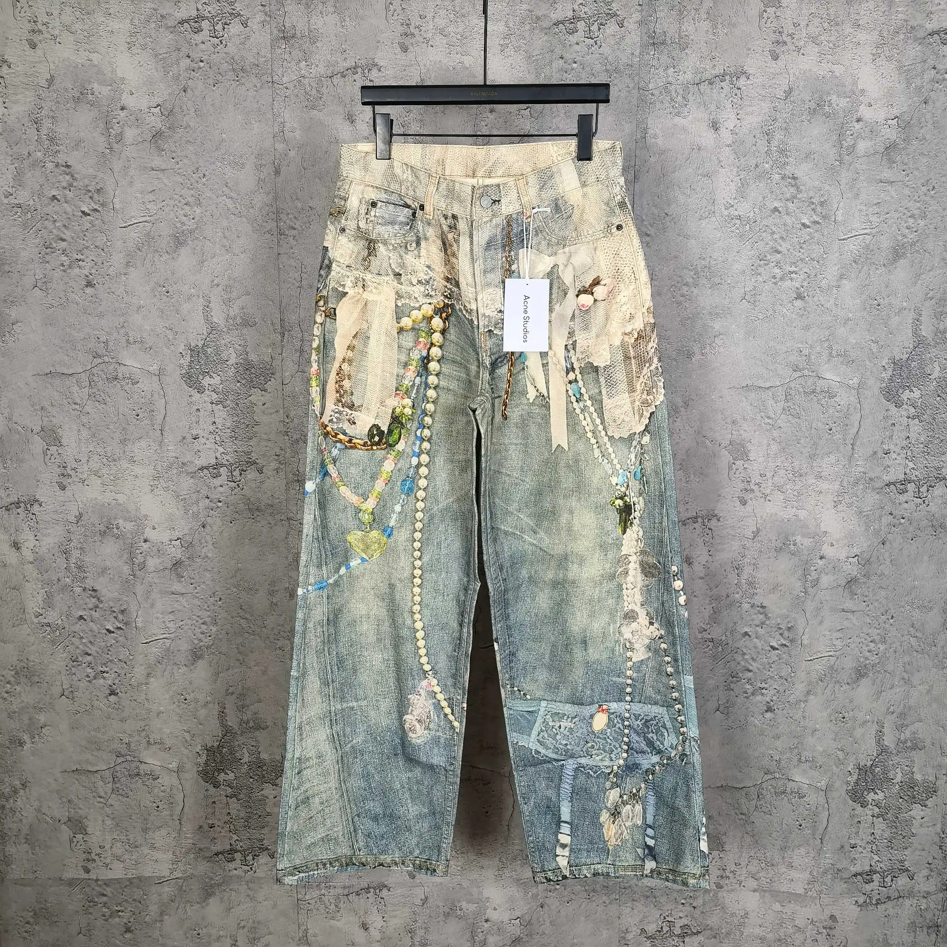 1981 Trompe L'oeil Print Wide-Leg Jeans D25523248