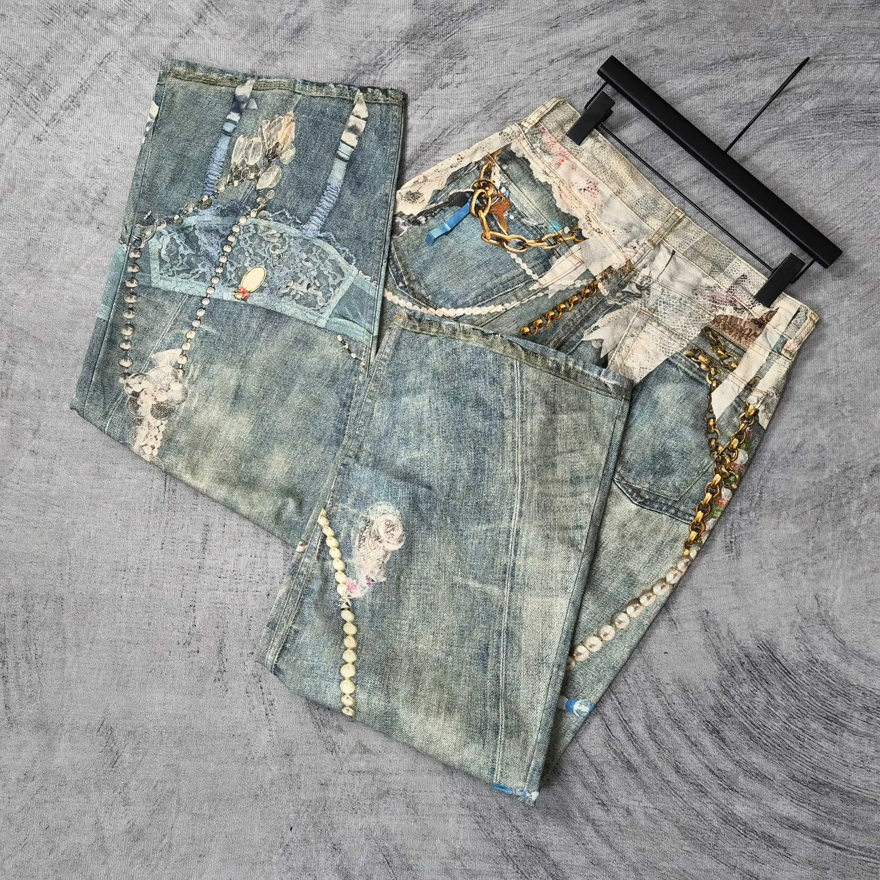 1981 Trompe L'oeil Print Wide-Leg Jeans D25523248 — view 5