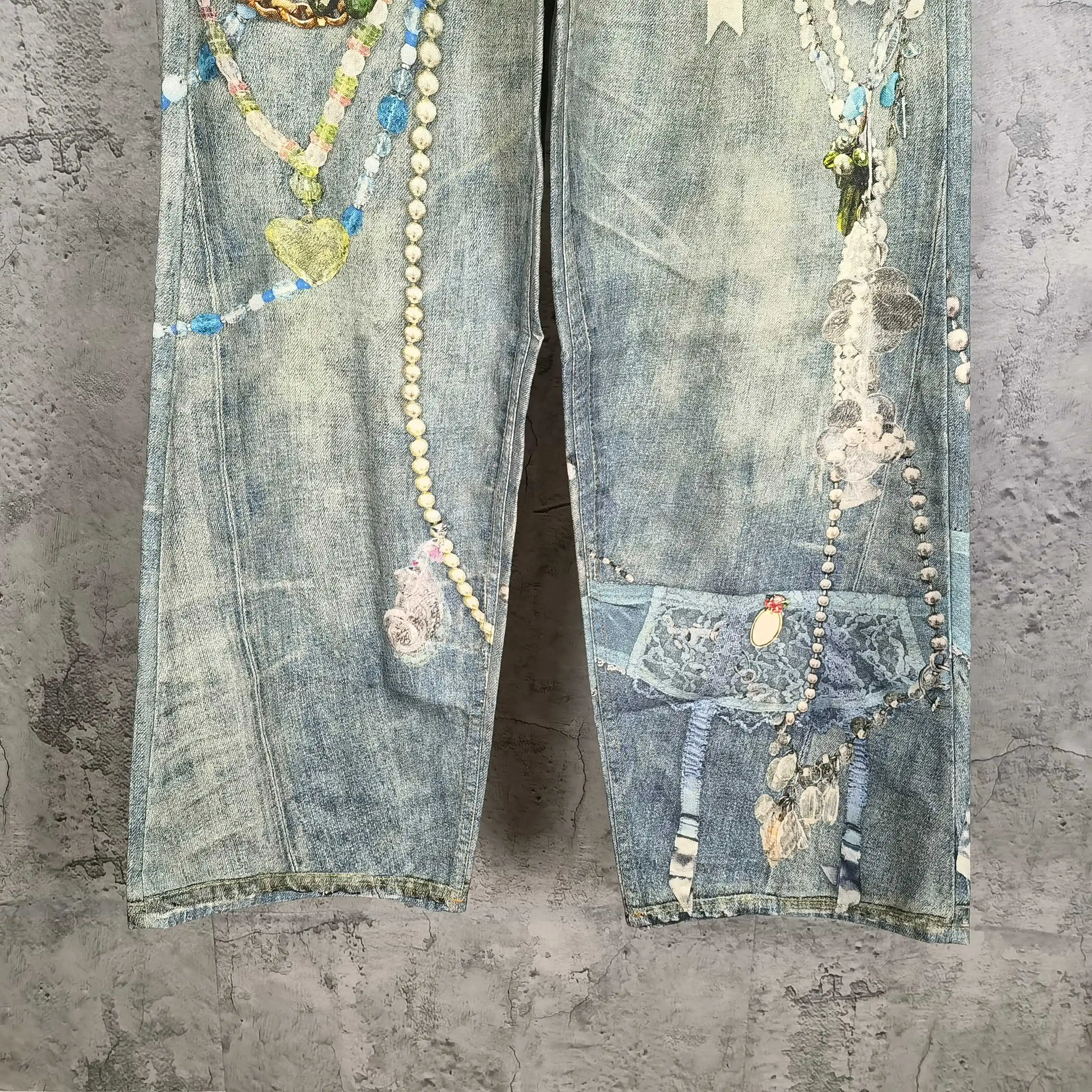 1981 Trompe L'oeil Print Wide-Leg Jeans D25523248 — view 10