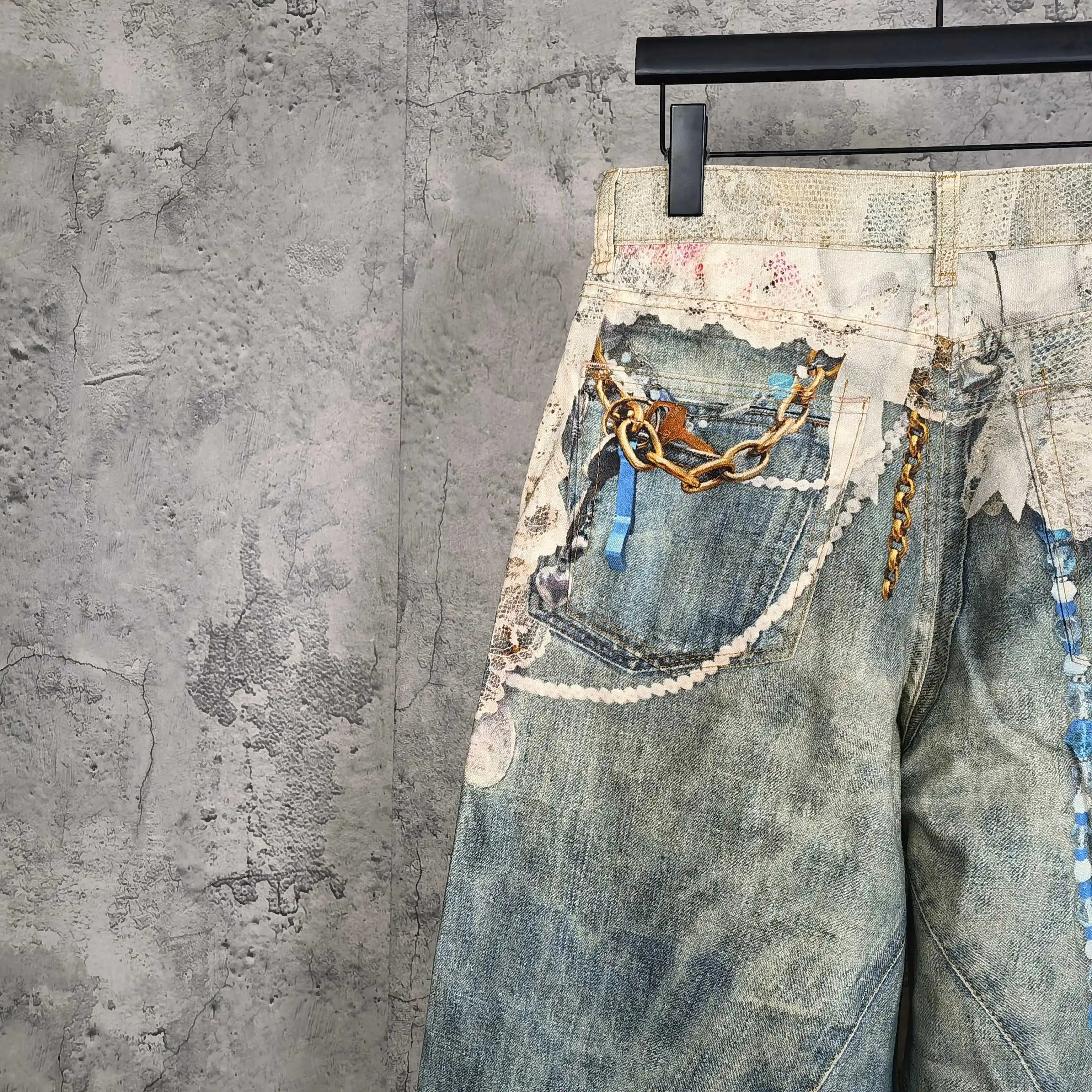 1981 Trompe L'oeil Print Wide-Leg Jeans D25523248 — view 12