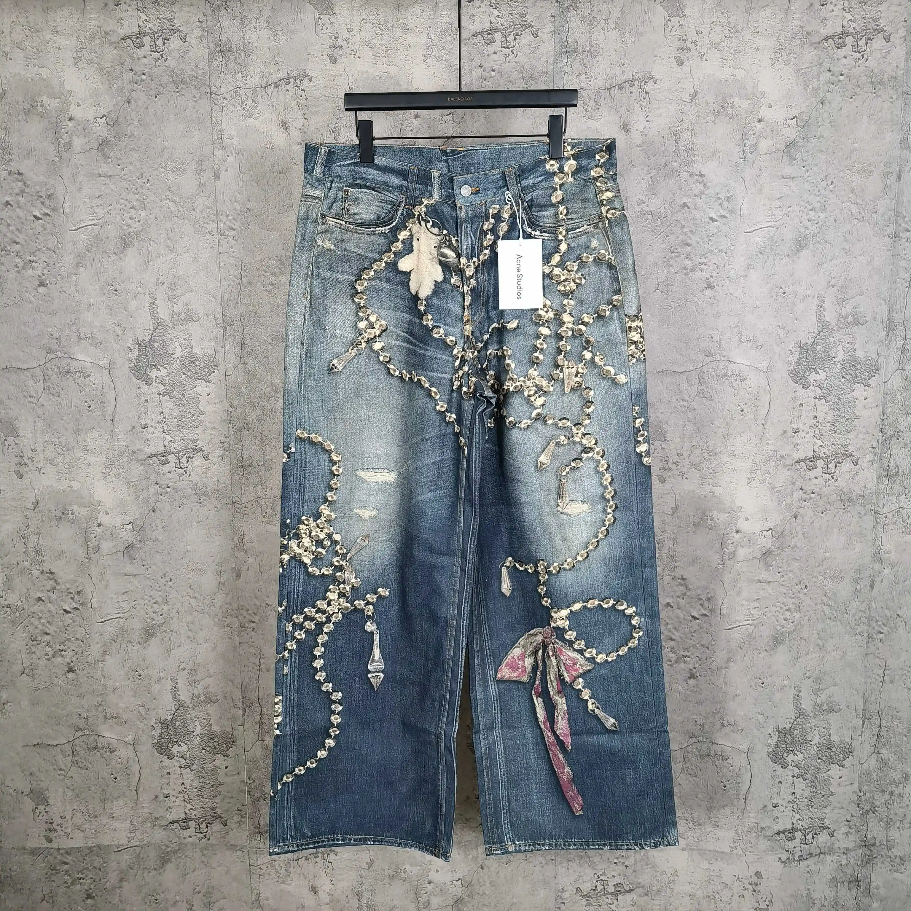 1981 Trompe L'oeil Print Wide-Leg Jeans D26023244