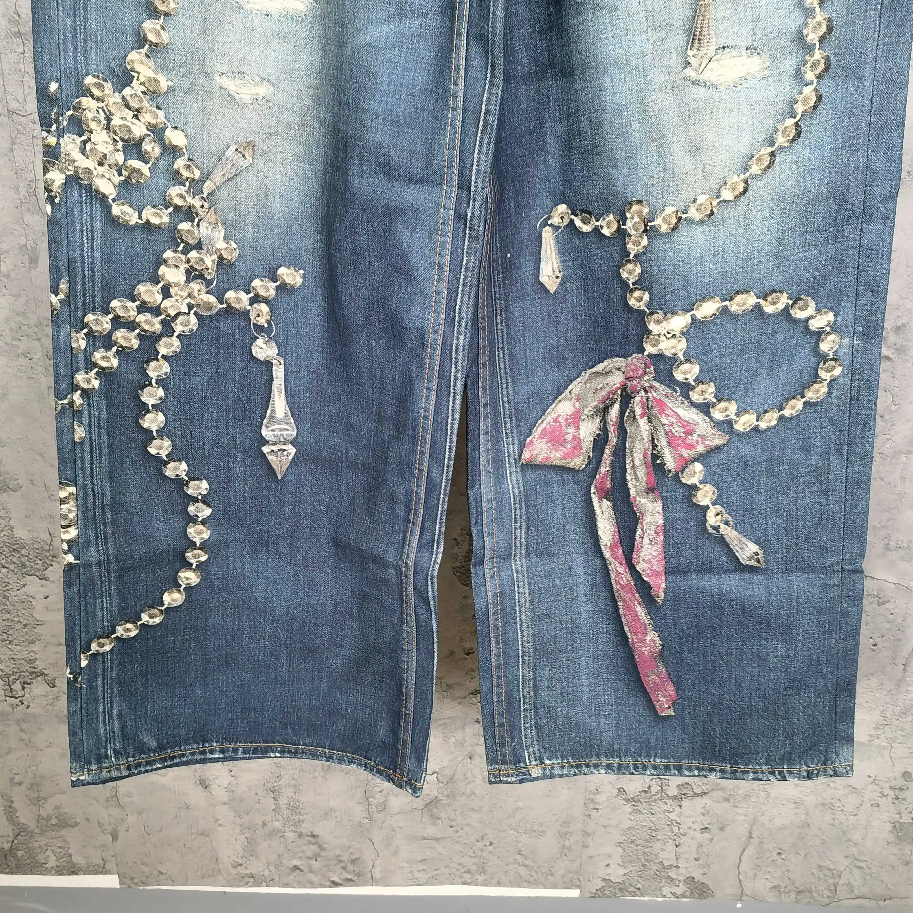 1981 Trompe L'oeil Print Wide-Leg Jeans D26023244 — view 7