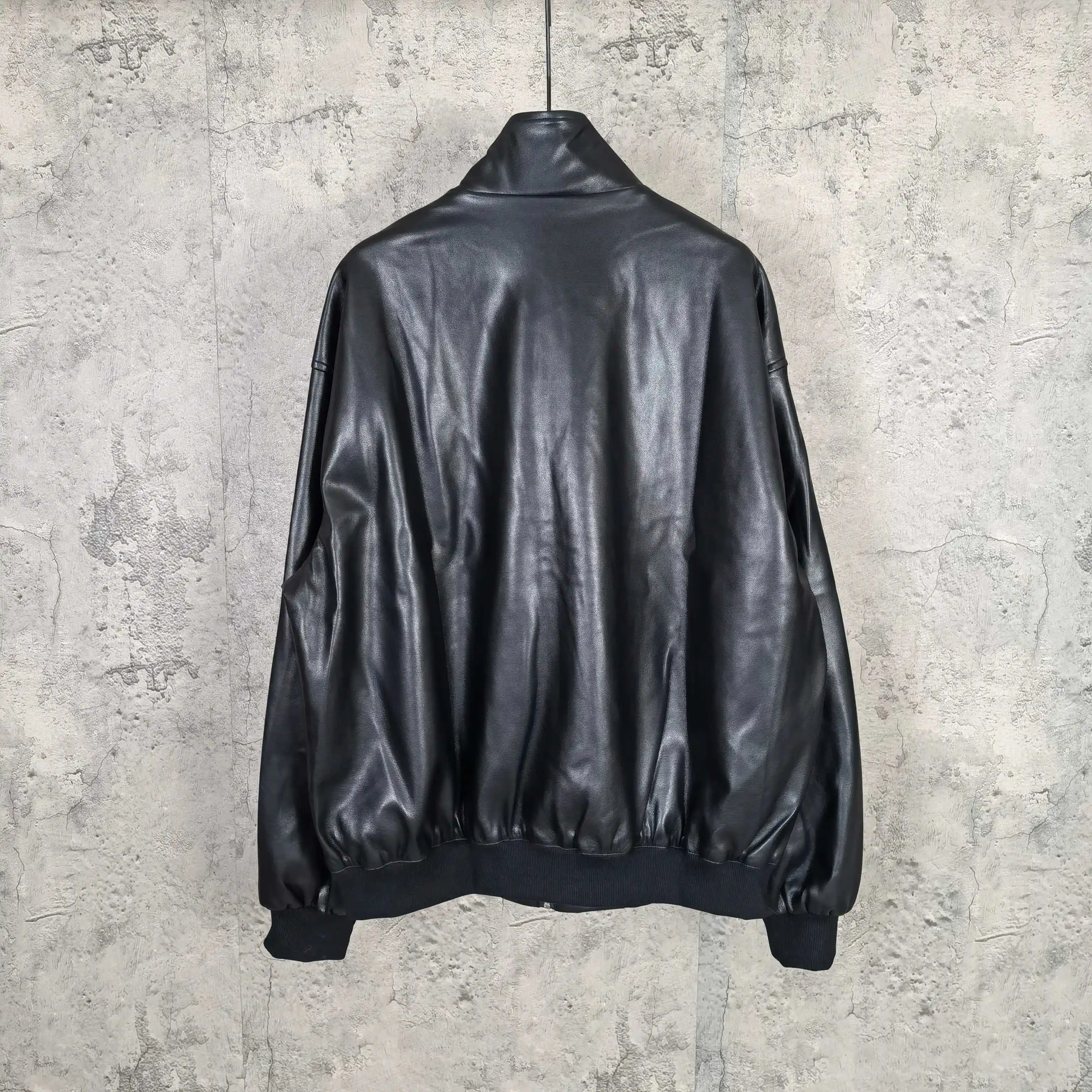Layered Volume Embroidered Faux-Leather Bomber Jacket D31023166 — view 2