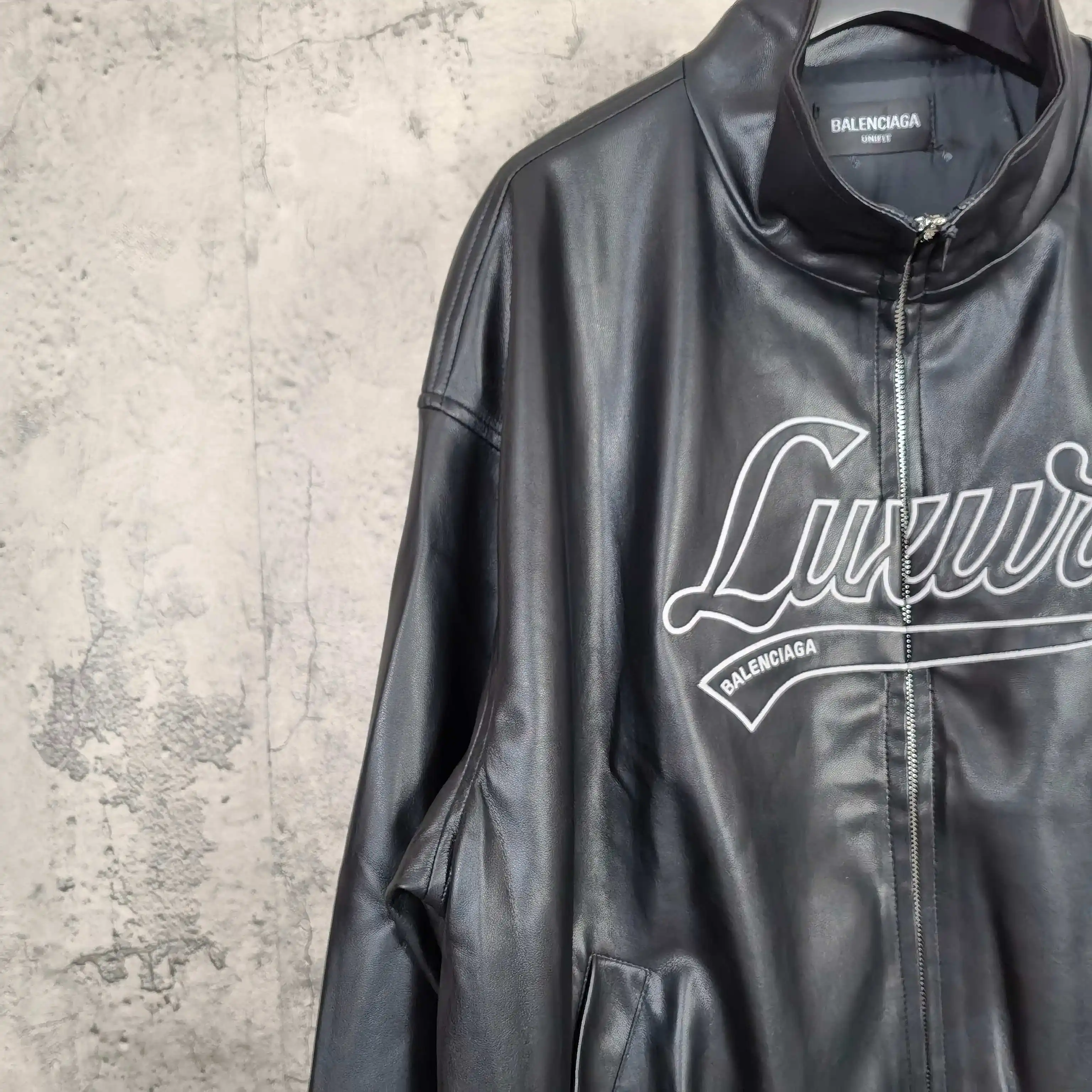 Layered Volume Embroidered Faux-Leather Bomber Jacket D31023166 — view 7
