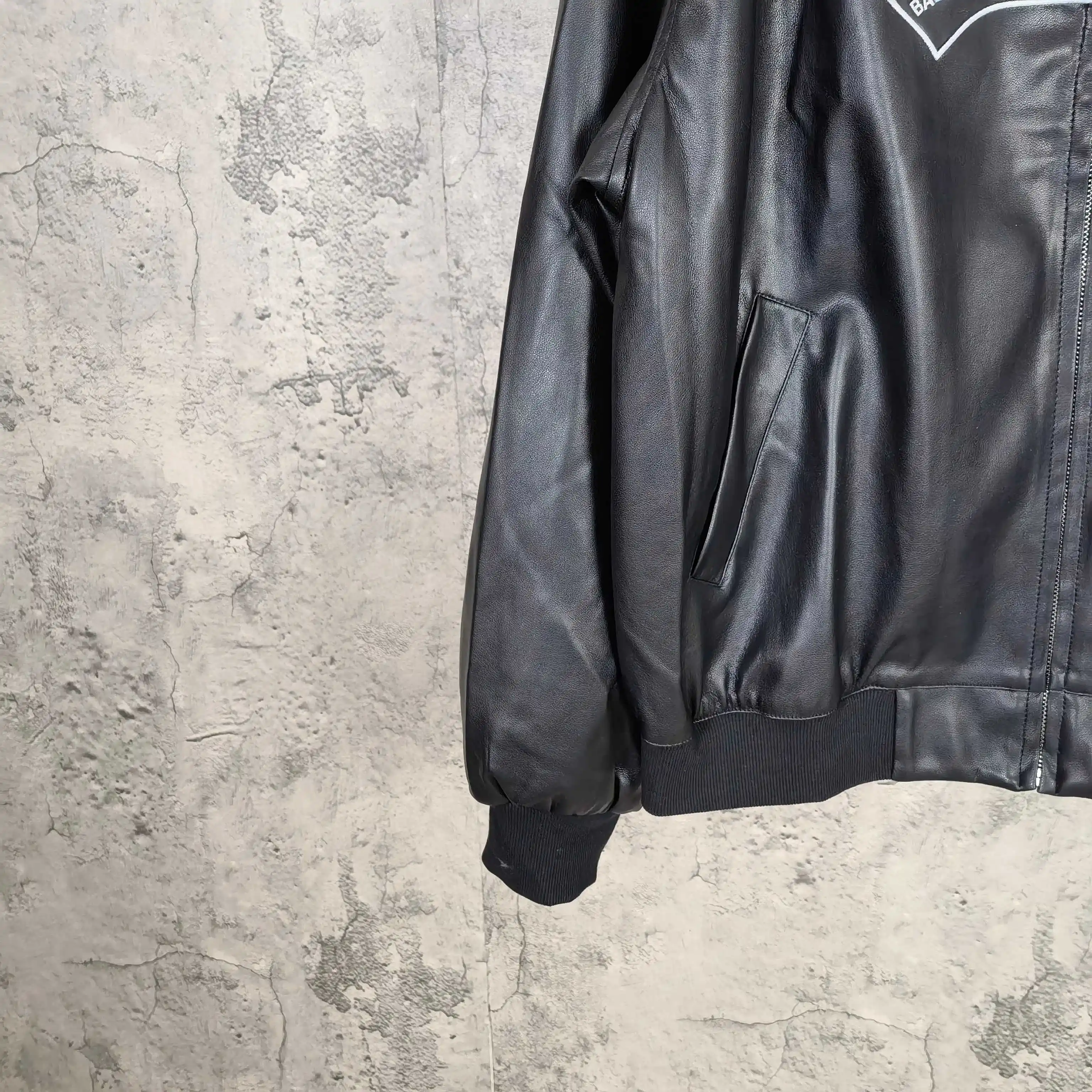 Layered Volume Embroidered Faux-Leather Bomber Jacket D31023166 — view 10