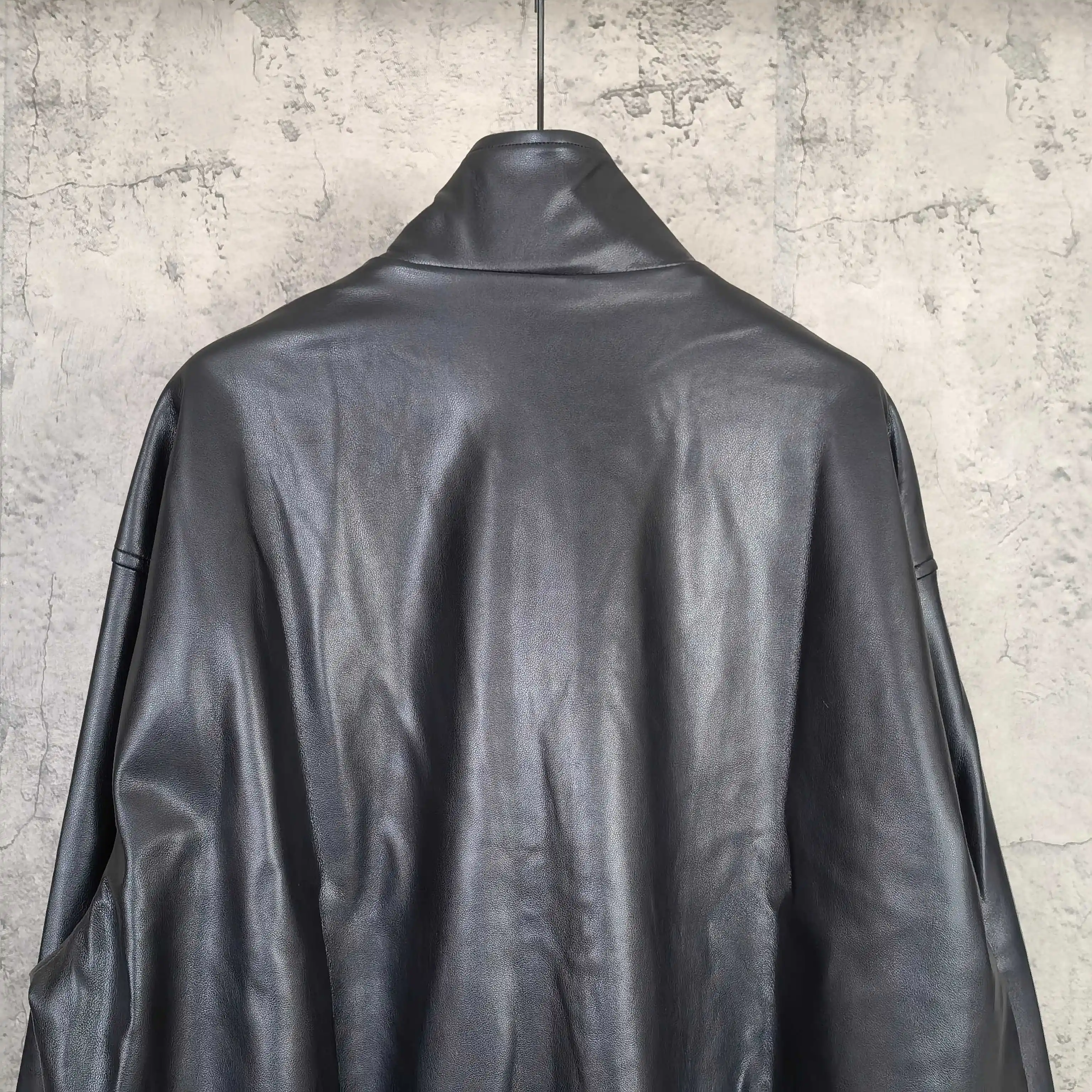 Layered Volume Embroidered Faux-Leather Bomber Jacket D31023166 — view 11