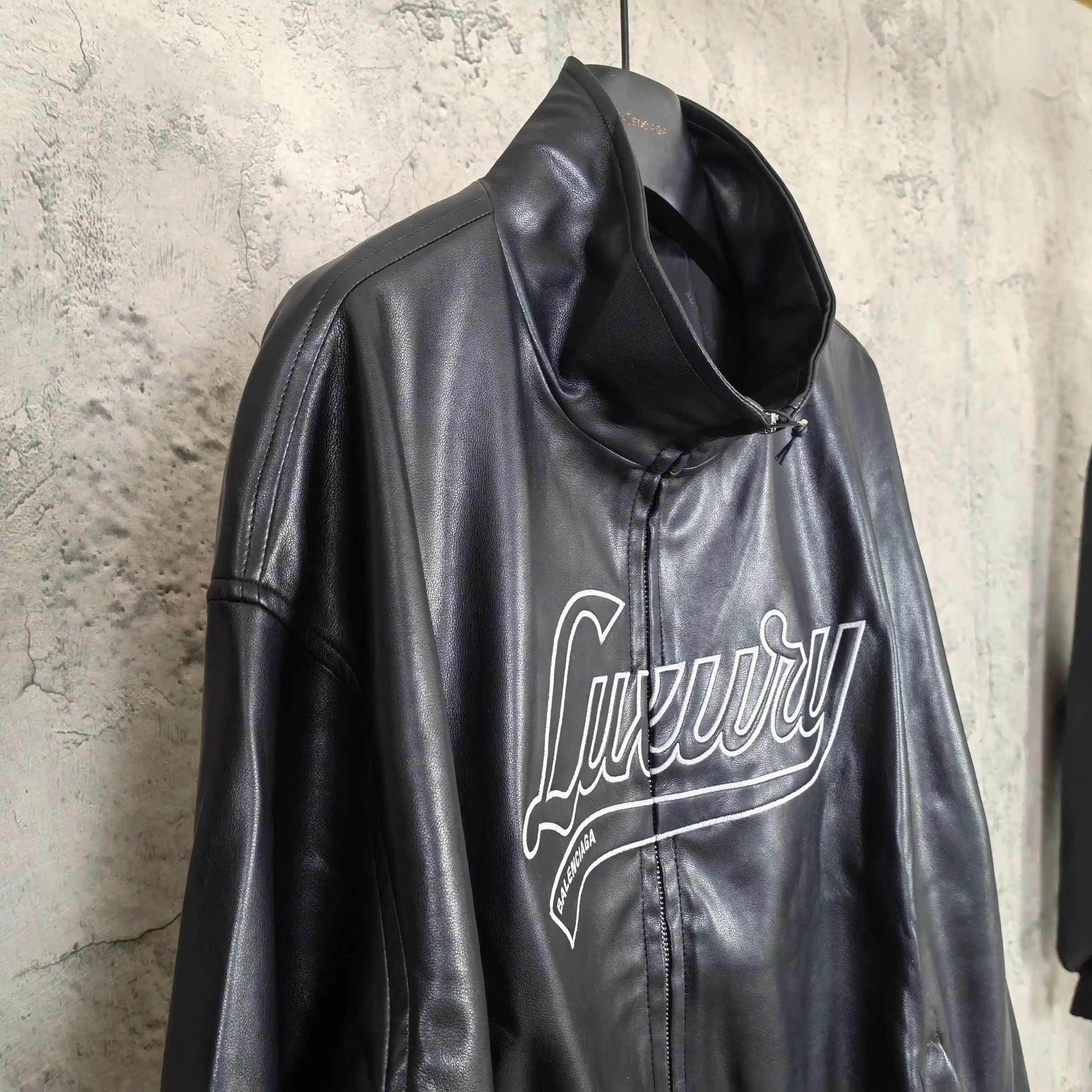 Layered Volume Embroidered Faux-Leather Bomber Jacket D31023166 — view 14