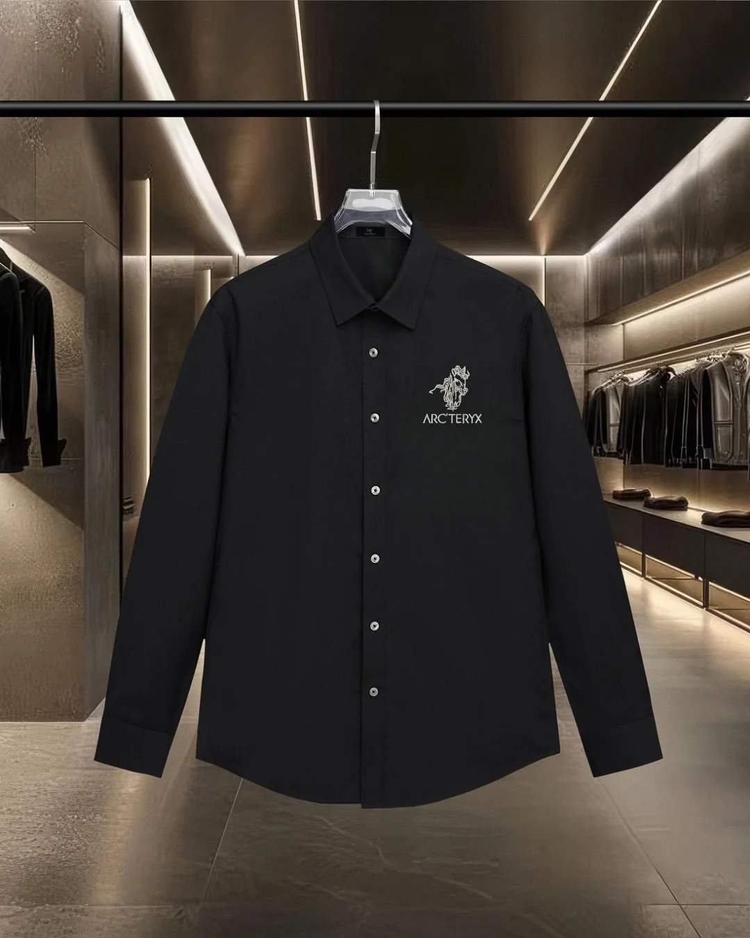 Logo-Embroidered Long-Sleeve Shirt D17811302