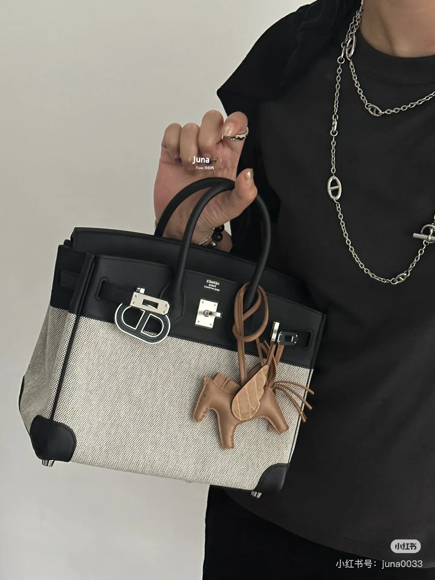 Canvas & Leather Top-Handle Bag D59017776