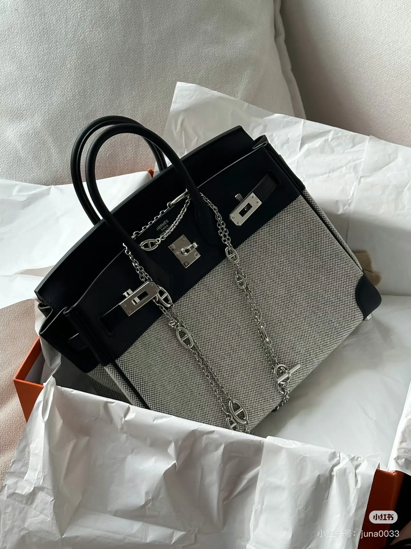 Canvas & Leather Top-Handle Bag D59017776 — view 5