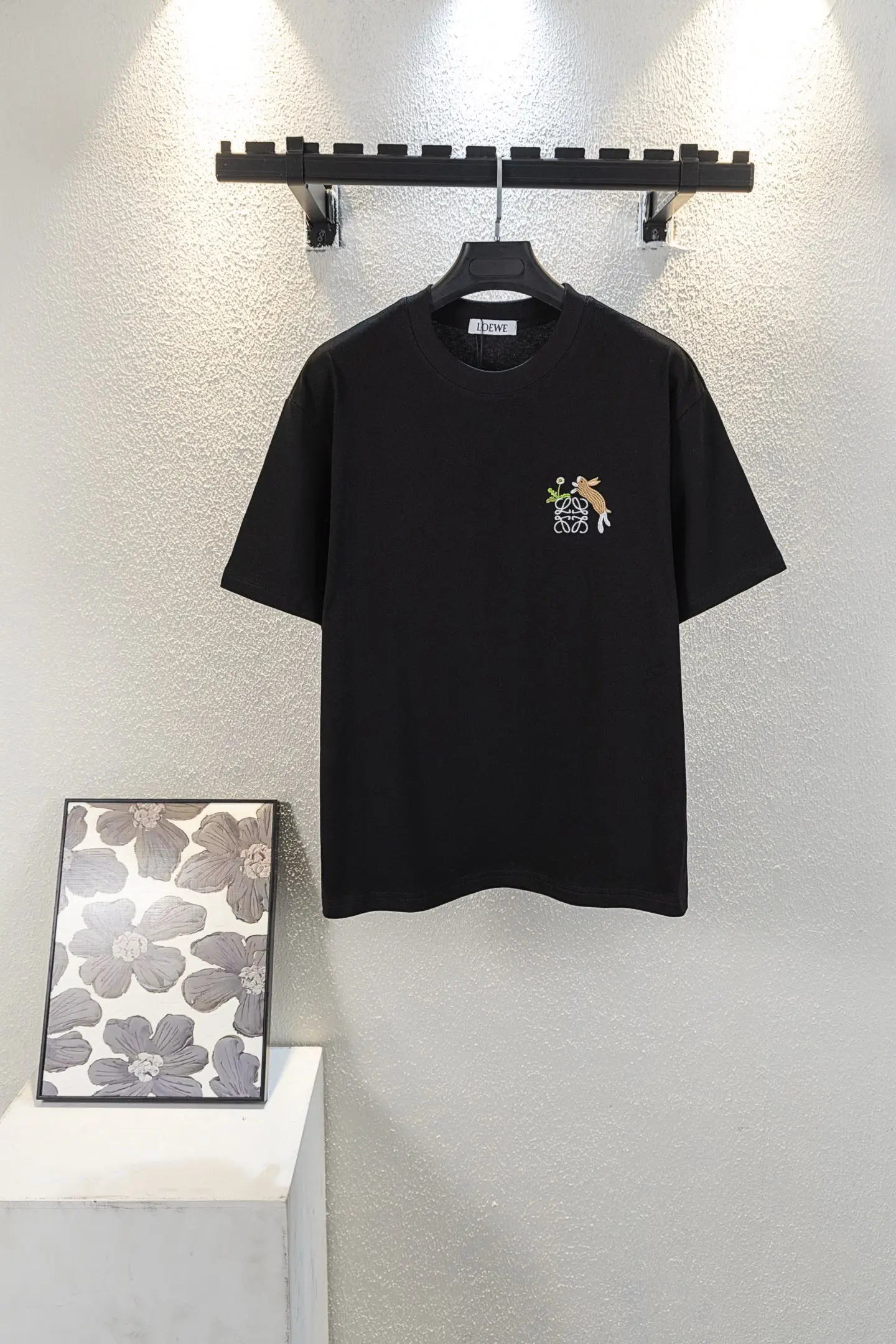 Rabbit Anagram Embroidered Cotton T-Shirt D10512232