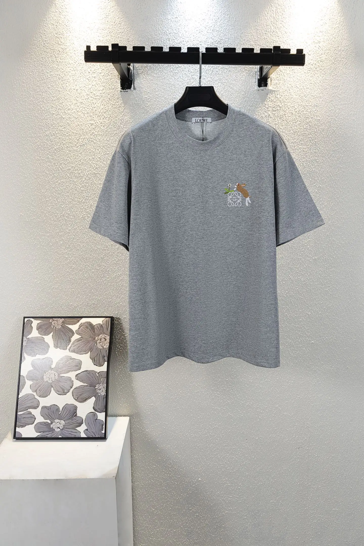 Rabbit Anagram Embroidered Cotton T-Shirt D10512231