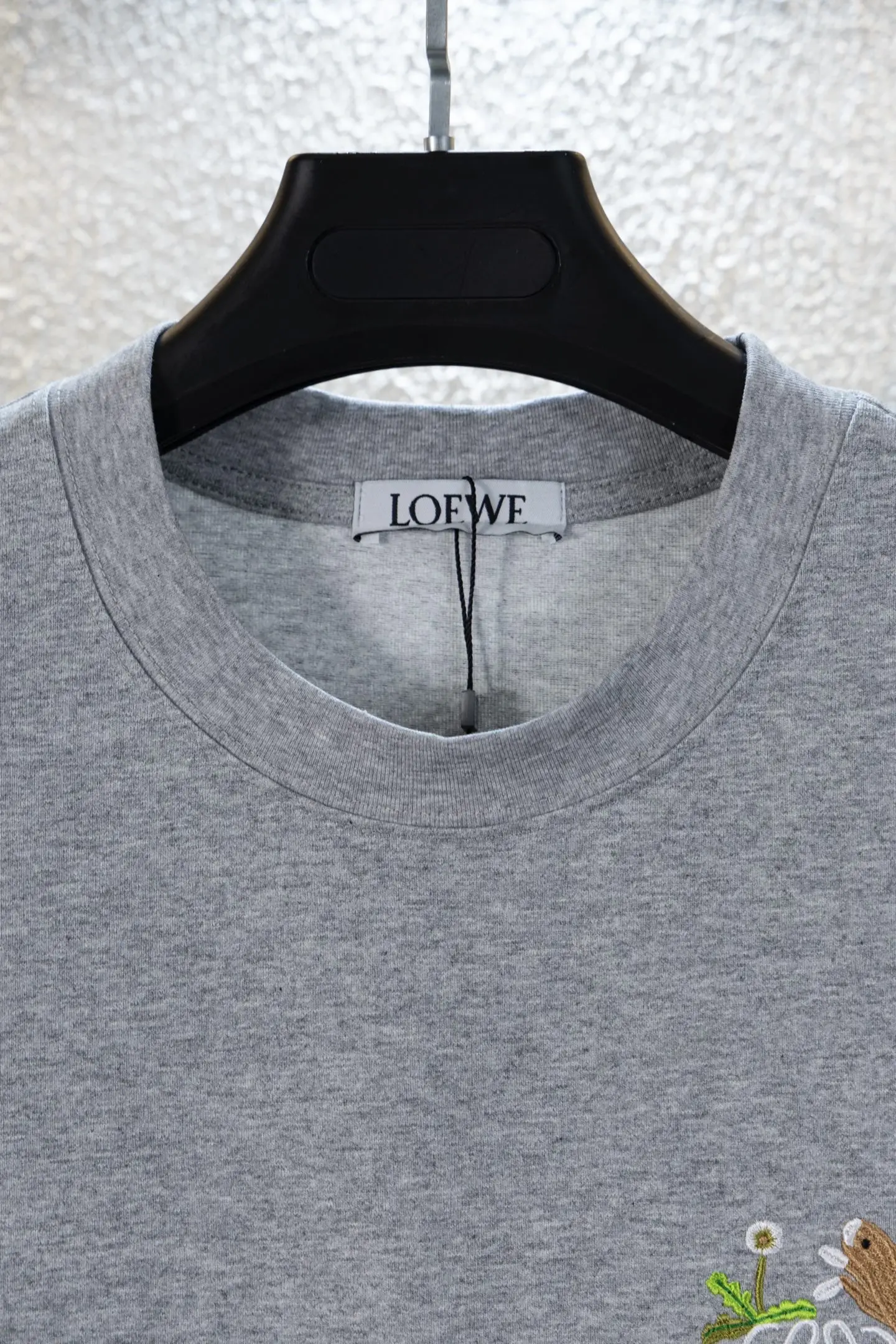 Rabbit Anagram Embroidered Cotton T-Shirt D10512231 — view 3