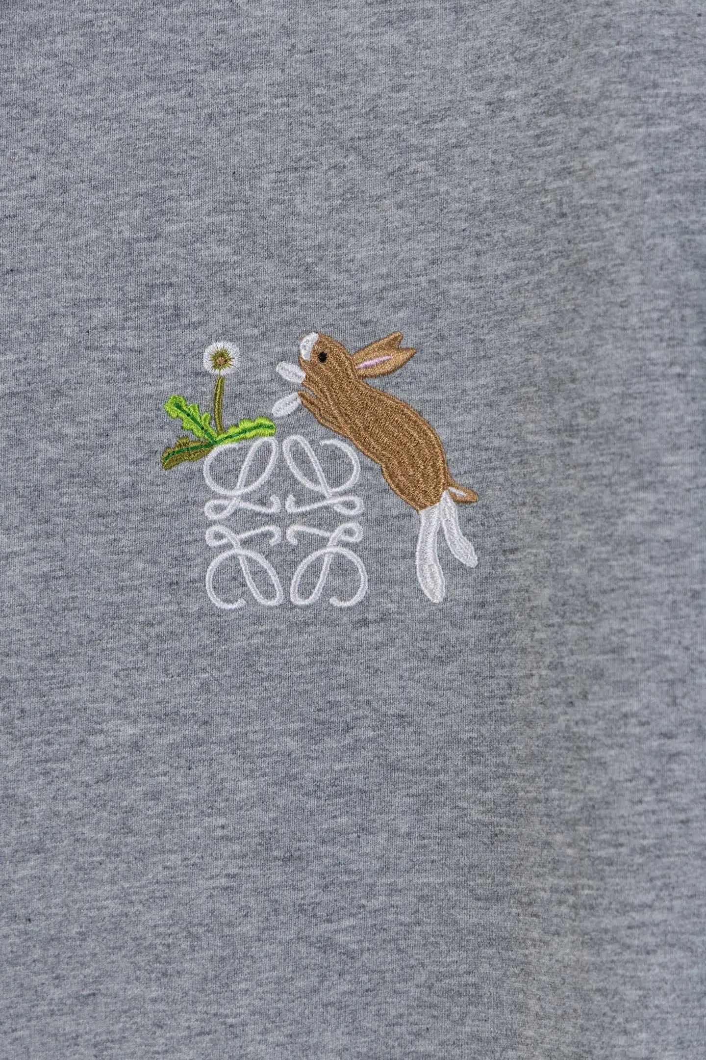 Rabbit Anagram Embroidered Cotton T-Shirt D10512231 — view 4